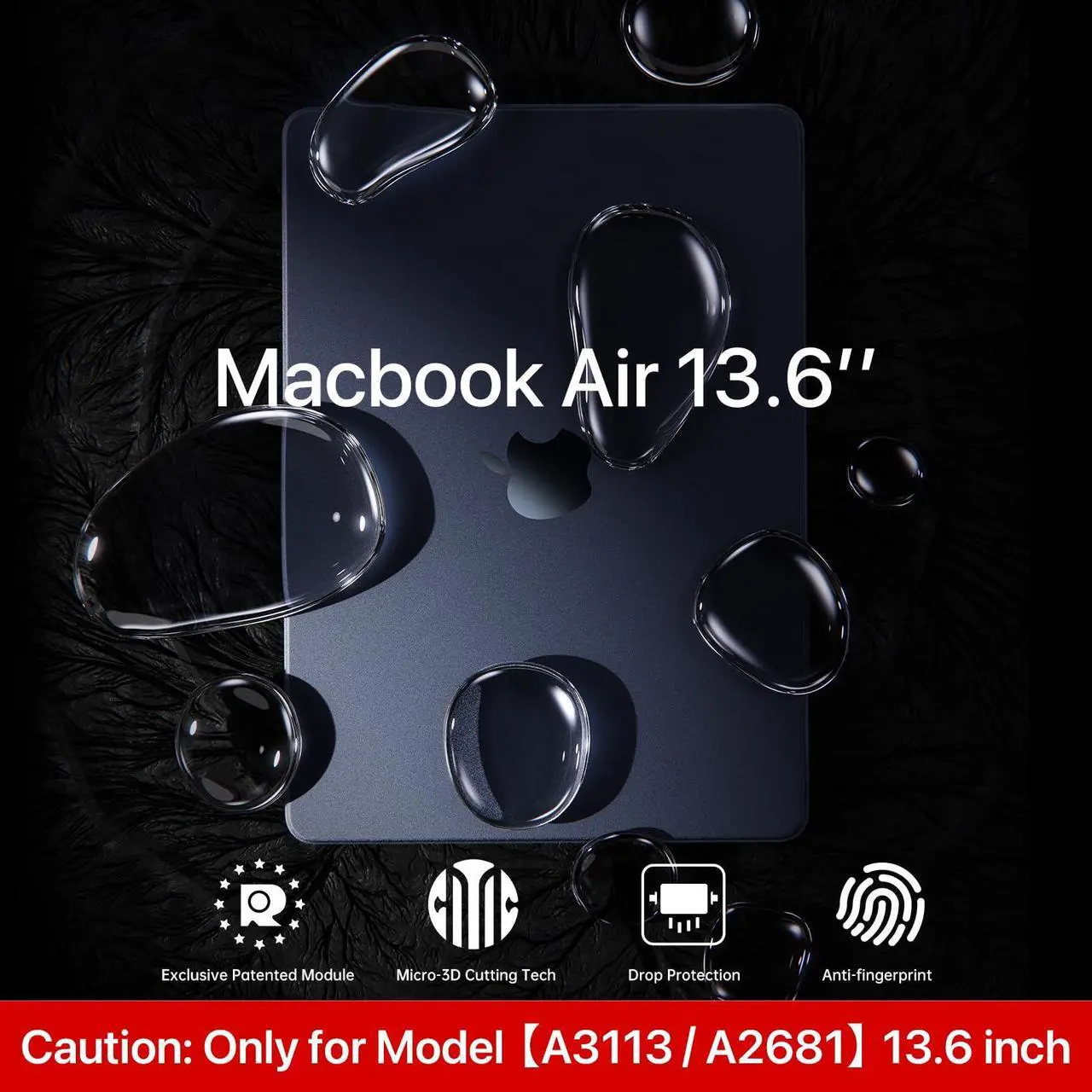 Alt view image 2 of 5 - Soonjet Compatible with MacBook Air 13.6 inch Case & AR Screen Protector