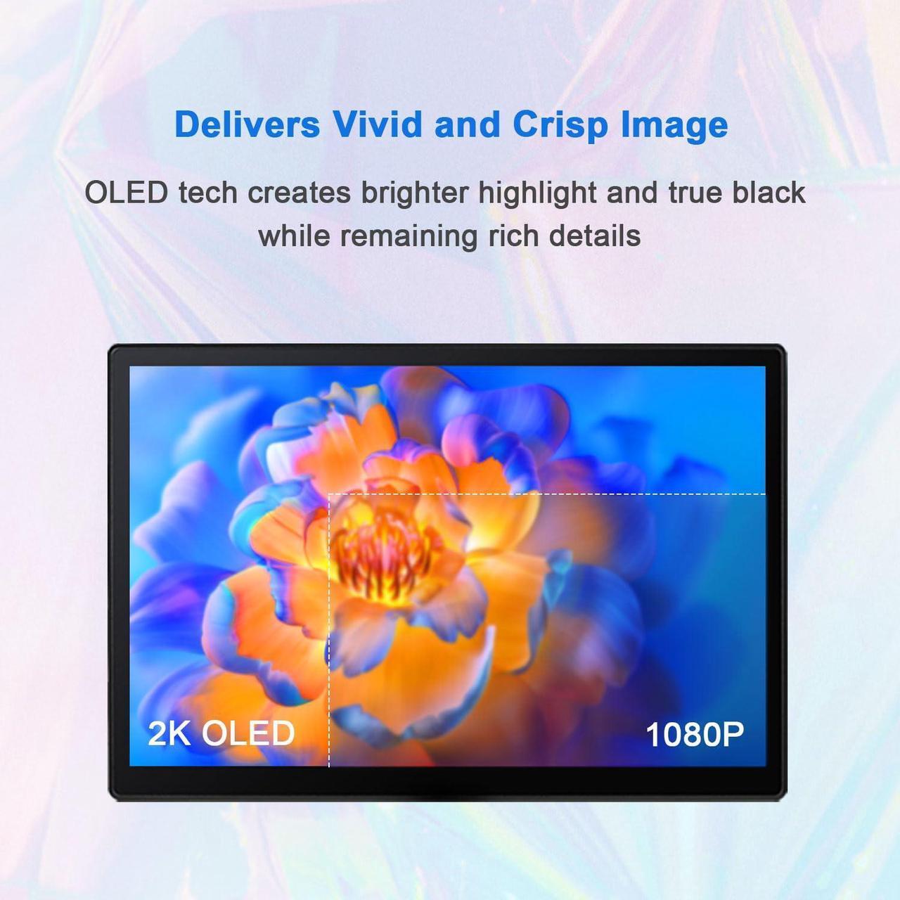 Alt view image 3 of 5 - wisecoco 10.5 Inch Touchscreen Monitor for Raspberry Pi 2560x1600 2K OLED Display for RPi 5/4B/3B CM3+/4 HDMI Port Supports Jetson Nano/Windows