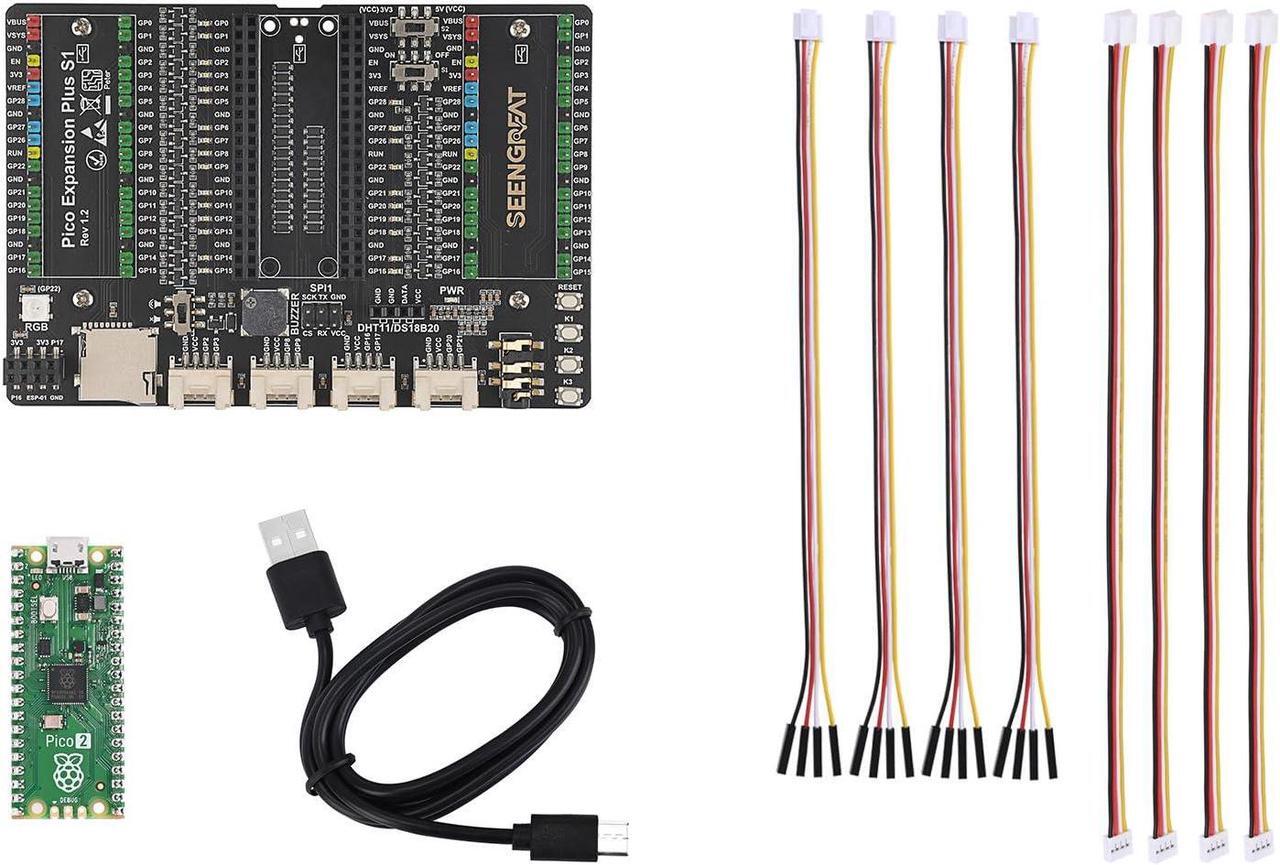 Main image of New for Raspberry Pi Pico 2 - High-Performance RP2350 Microcontroller with Dual-Core Arm Cortex-M33 & RISC-V, 2MB Flash, 2MB SRAM, Secure Boot Comes with Pico Expansion Board