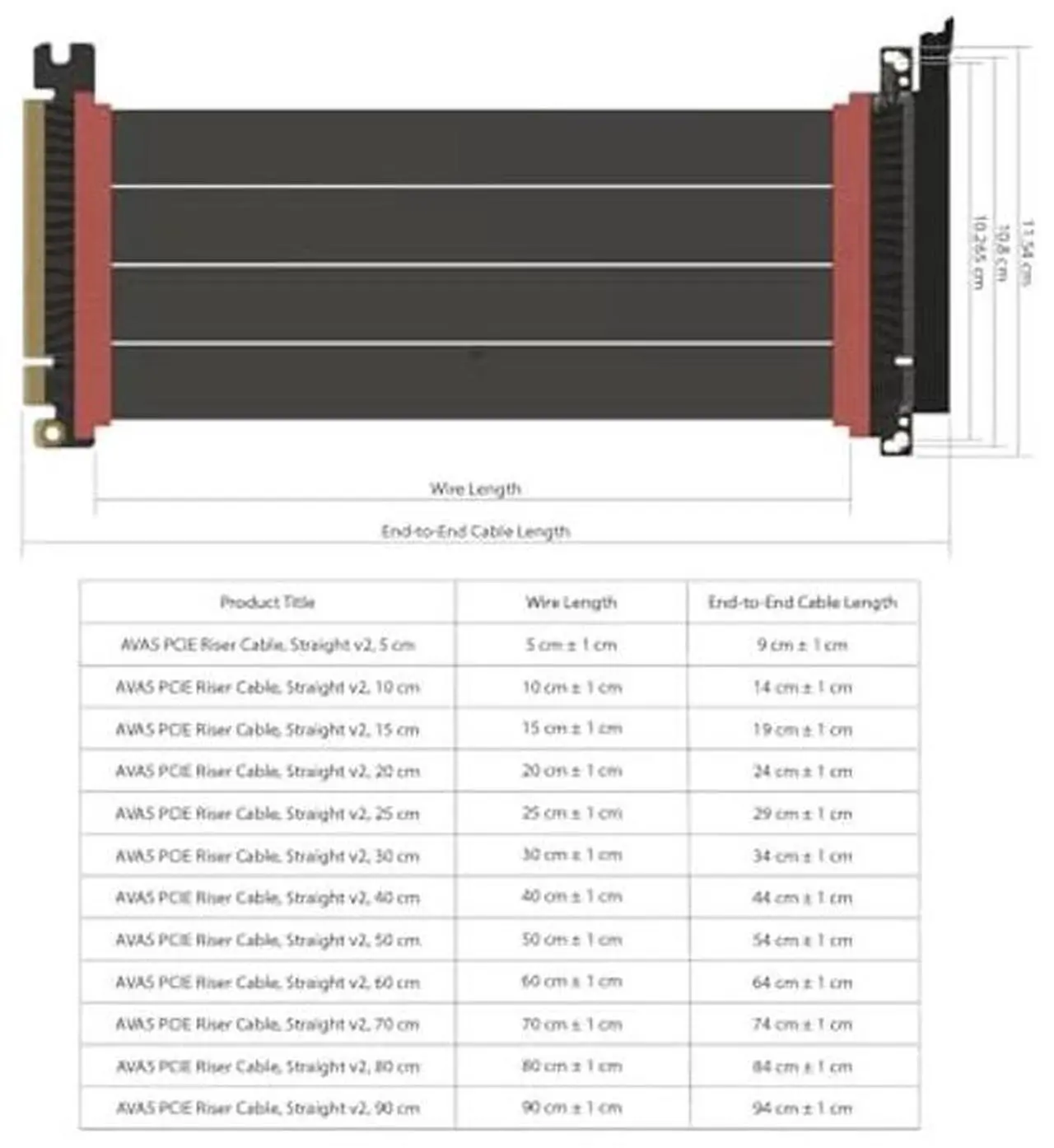 Alt view image 2 of 5 - LINKUP - AVA5 PCIE 5.0 Riser Cable [60cm] RTX5090 5080 GPU Ready | x16 128GB/s Speed | Compatible with PCIe 4.0 & WRX80/WRX90E | Straight, Black