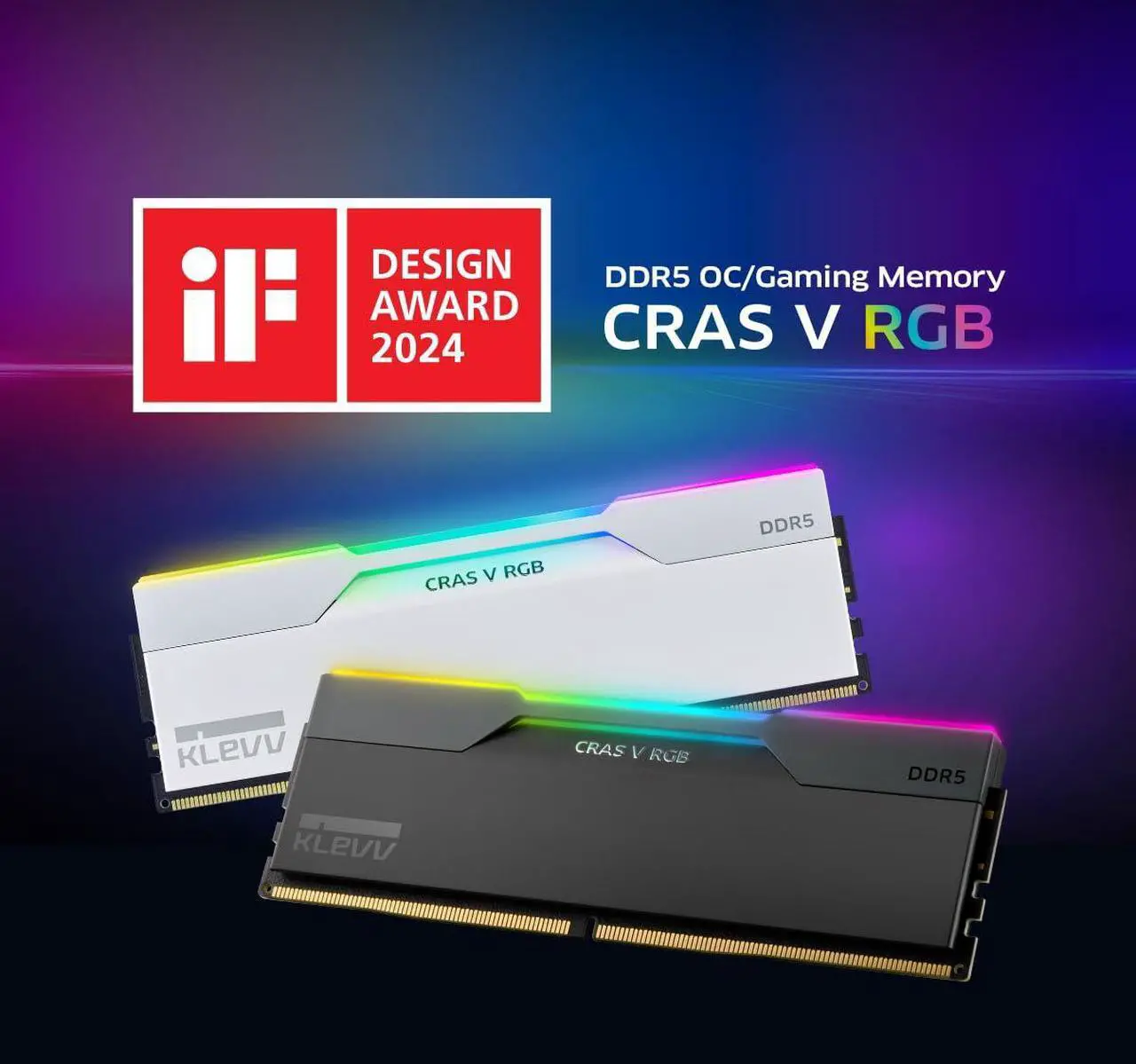 Alt view image 2 of 5 - KLEVV CRAS V RGB DDR5 64GB (2x32GB) 6400MHz CL32 A-DIE 1.35V Gaming Desktop Ram Memory SK Hynix Chip XMP 3.0 / AMD Expo Ready - White (KD5BGUA80-64A320J)