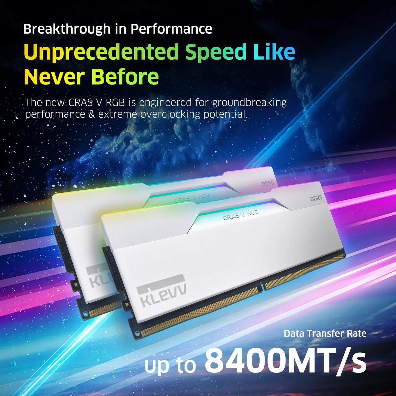 Alt view image 3 of 5 - KLEVV CRAS V RGB DDR5 64GB (2x32GB) 6400MHz CL32 A-DIE 1.35V Gaming Desktop Ram Memory SK Hynix Chip XMP 3.0 / AMD Expo Ready - White (KD5BGUA80-64A320J)