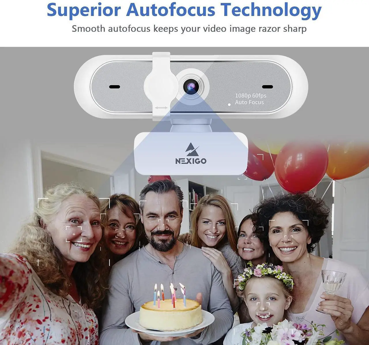 Alt view image 4 of 5 - NexiGo 1080P Webcam Kits, N660P (Gen 2) 1080P 60FPS Webcam with Software Control, Dual Microphone & Cover, Autofocus, Glow Light for Streamers with Webcam Style Clip, for OBS/Zoom/Skype