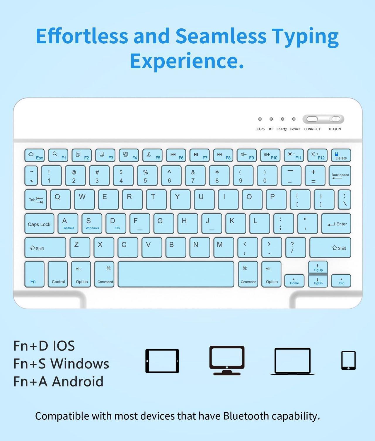Alt view image 5 of 5 - MMK for iPad 10th Generation Keyboard Case 10.9" 2022, Detachable Keyboard Case for iPad 10th Generation 2022 with Pencil Holder, Protective Case for iPad (A2696/A2757/A2777/A3162) - Blue