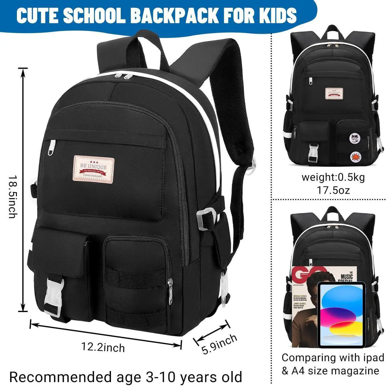 Alt view image 2 of 5 - SCIONE Laptop School Backpacks for Girls, 15.6 Inch School Bag Middle College Backpack Anti Theft Travel Daypack Large Bookbags for Teens Girls Women Students