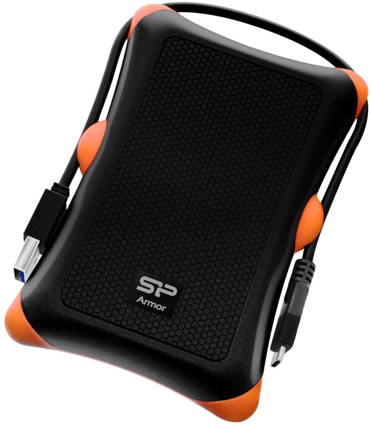 Main image of Silicon Power 1TB USB-C USB 3.0 Rugged Portable External Hard Drive HDD Armor A30, Military-Grade Shockproof for PC, Mac and iPad Pro, Black
