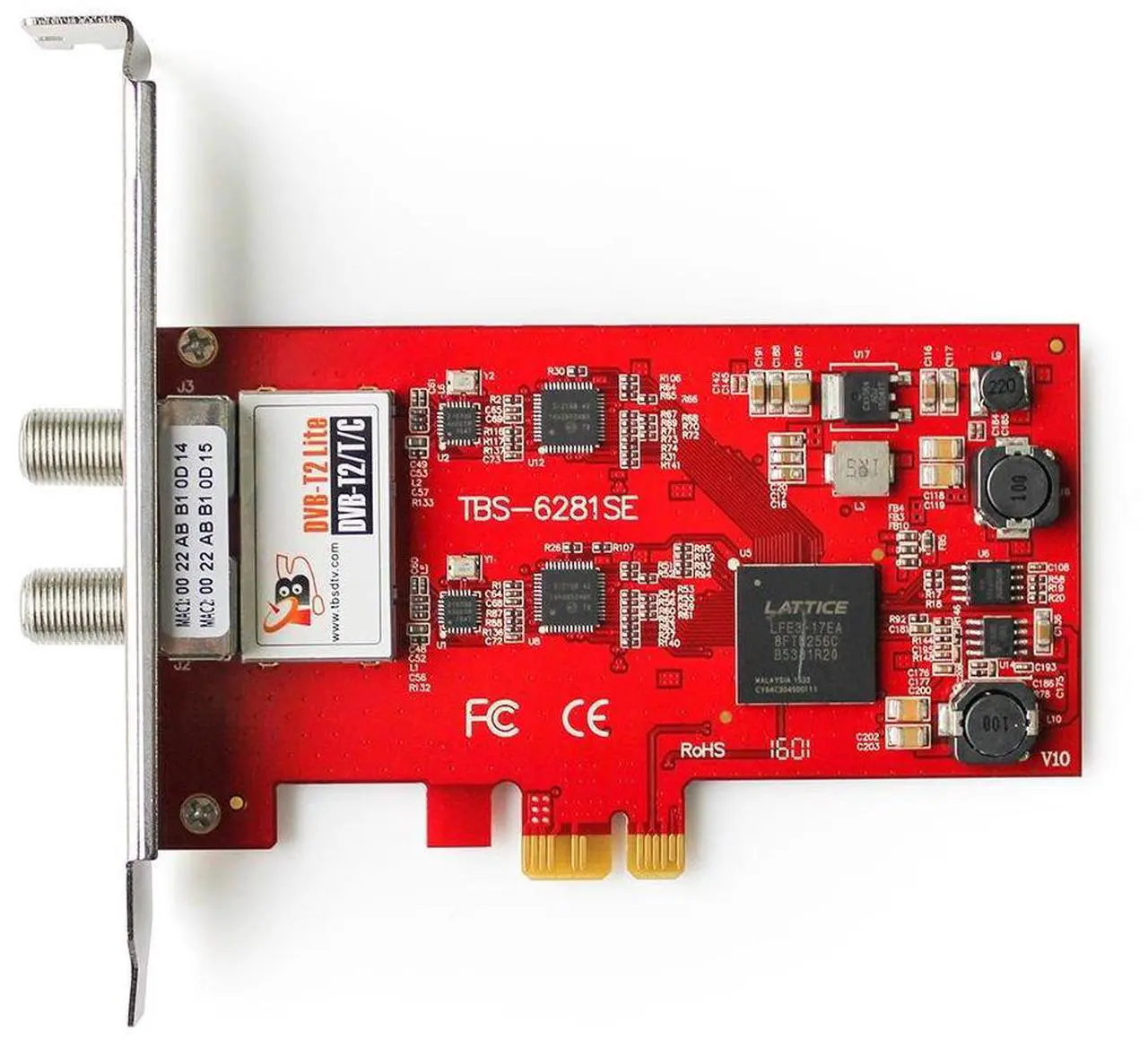 Main image of TBS6281se V2 DVB-T2/C2/T/C(J.83A/B/C)/ISDB-T/C/ATSC1.0 TV Dual Terrestrial HD PCIe TV Tuner Card
