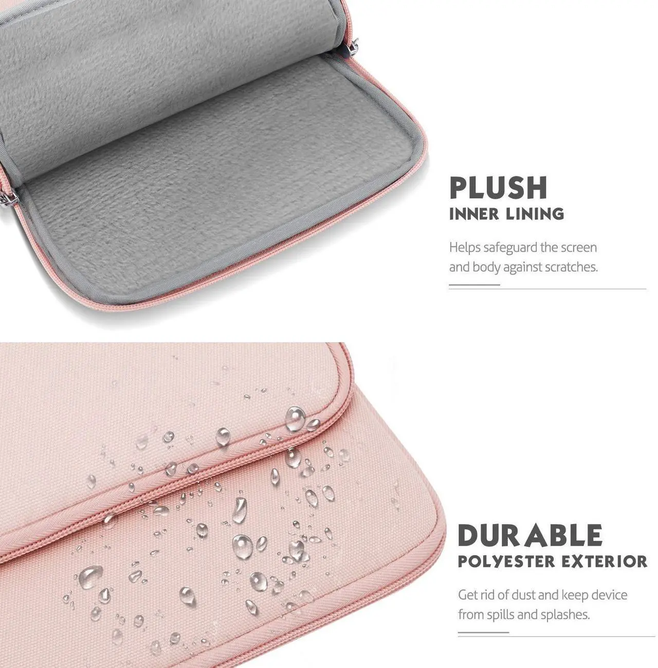 Alt view image 3 of 5 - MoKo Laptop Sleeve Bag for 13.3-14 Inch, Notebook Carrying Case with Pocket Fits New MacBook Pro M3/M2 14" /13" M2/M1 Pro/M1 Max 14.2 2023-2021/Air 13.6" M2 2022, Surface Pro 9/8 13", Pink