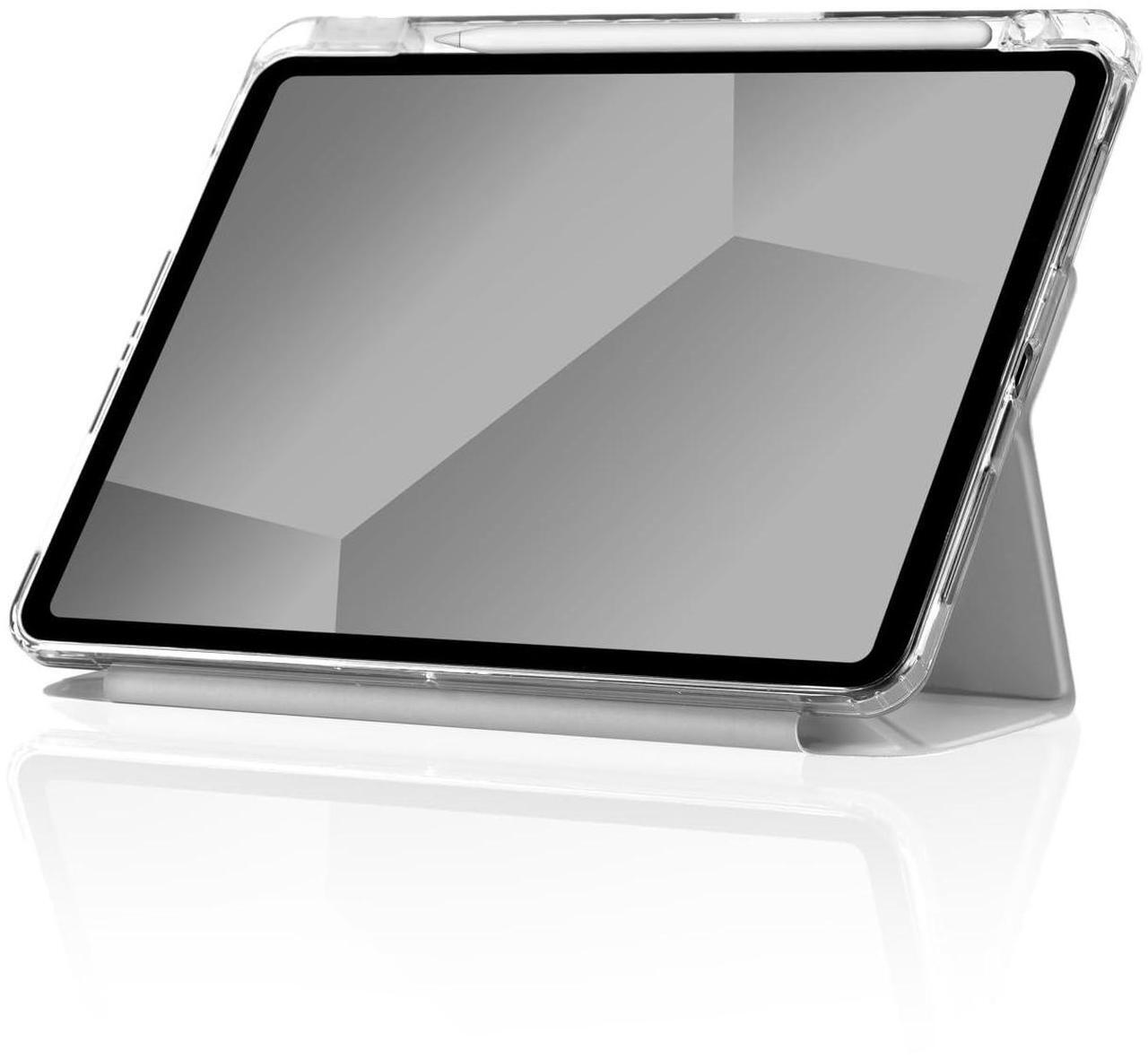 Alt view image 4 of 5 - STM OPP Case for Apple iPad Air 11" (M3 2025 / M2 2024)|iPadPro 11" (4/3/2/1 Gen)|iPadAir 10.9" (5/4 Gen) Slim Light Protective Cover, Transparent Back, w/Apple Pencil Storage, Auto Sleep/Wake - Grey