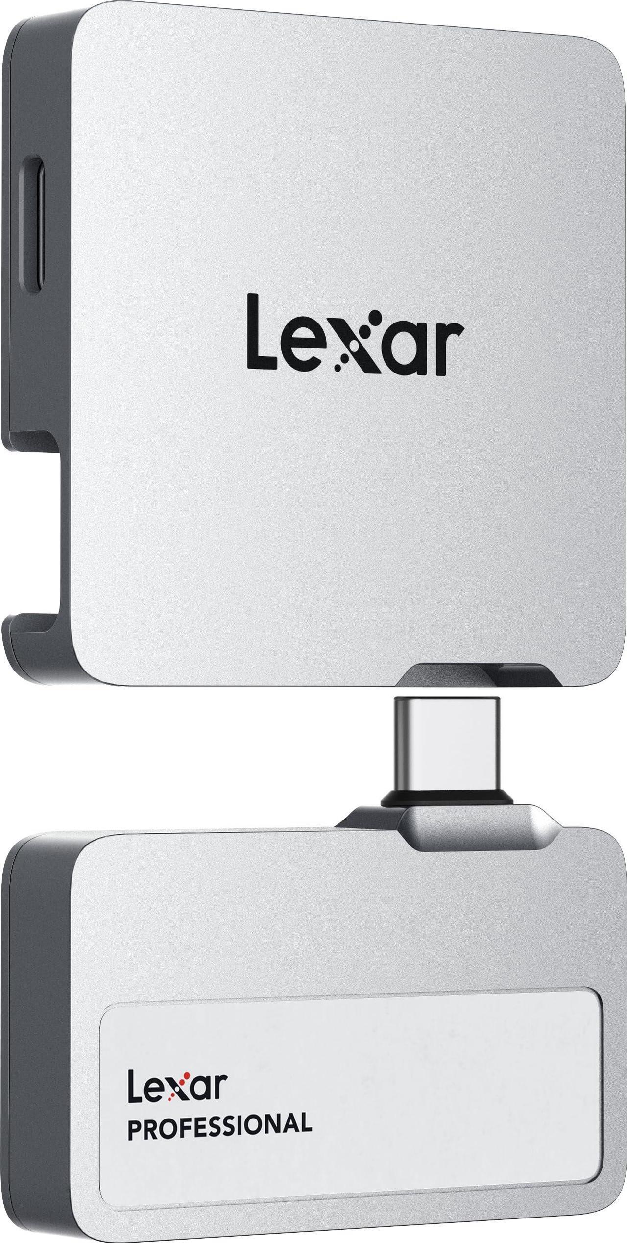 Main image of Lexar 1TB Professional Go Portable SSD w/Hub, Supports Apple 4K 60fps ProRes, Up to 1050MB/s, USB 3.2 Gen 2, Rugged, IP65, Ultracompact, Compatible w/iPhone 15/16, External SSD (LSL400S001T-RNSNU)