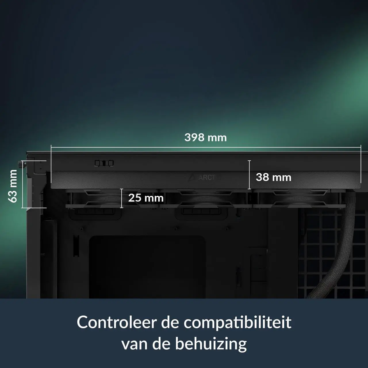 Alt view image 2 of 5 - ARCTIC Liquid Freezer III Pro 360 A-RGB - AIO CPU Cooler, 3 x 120 mm Water Cooling, 38 mm Radiator, PWM Pump, VRM Fan, AMD AM5/AM4, Intel LGA1851/1700 Contact Frame - Black