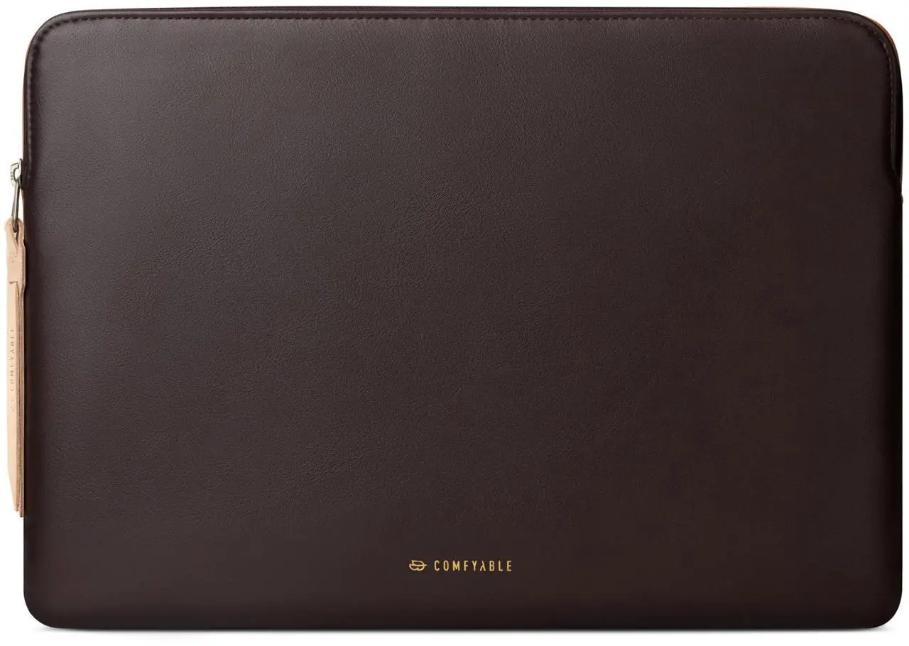 Main image of Comfyable Slim Protective Laptop Sleeve Compatible with 13/13.3/14 Inch MacBook Air & MacBook Pro, Mac Travel Case, Laptop Pouch, Slim PU Leather Cover M4/M3/M2/M1 2025-2021, Chocolate