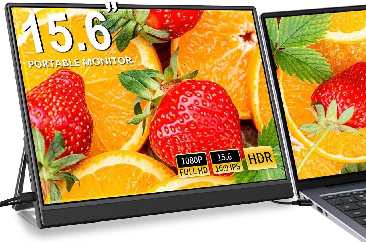 Main image of FHH Portable Monitor for Laptop, 15.6'' 1080P FHD Laptop Screen Extender Dual Monitor- USB C HDMI Plug and Play Laptop Monitor Extender with Speaker Stand for Wins,Mac,Phone,Switch (D1-BLACK-15.6IN)