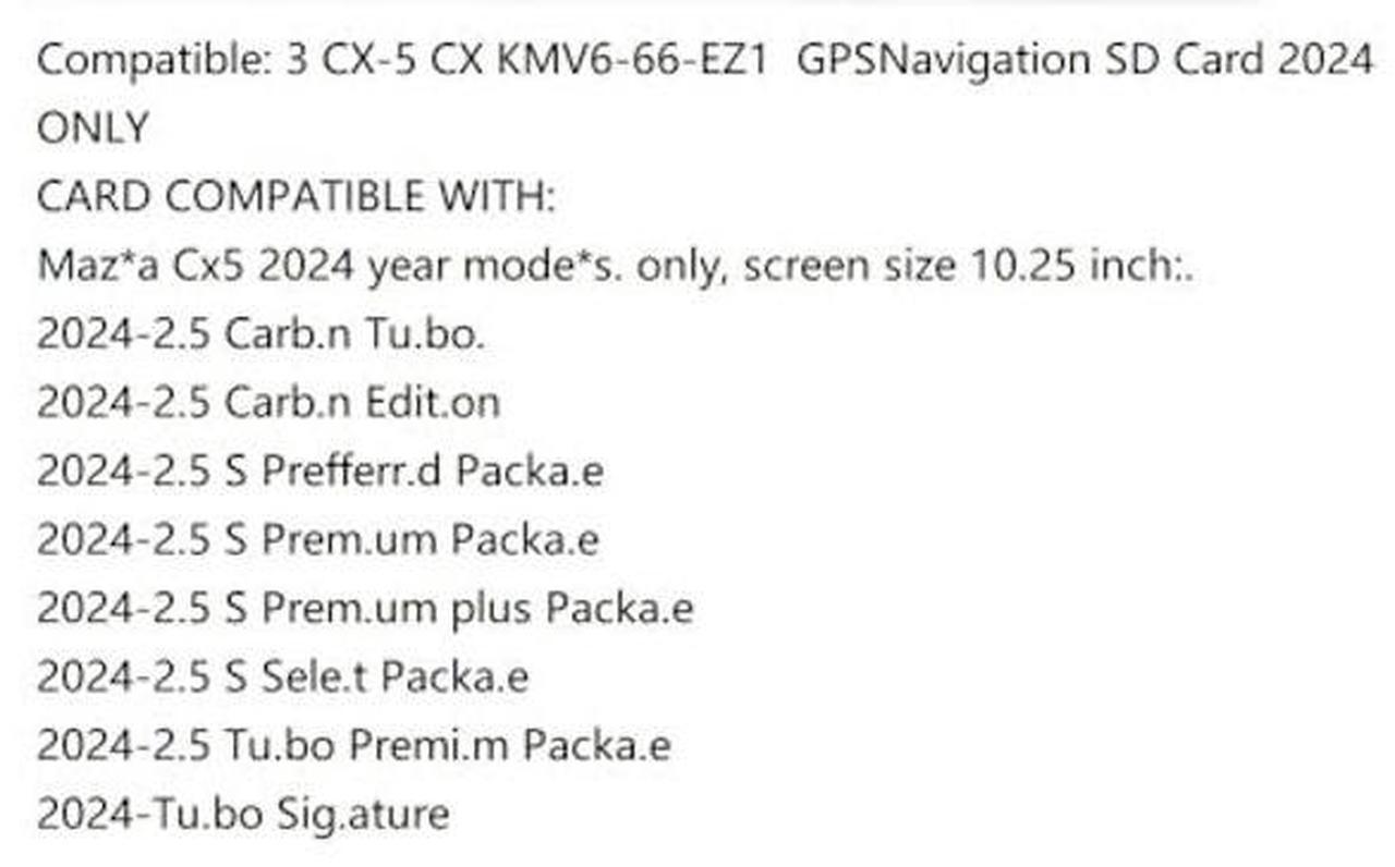 Alt view image 4 of 5 - JXTVANCL Navigation SD Card GPS Maps Compatible with 2024-2025 CX-5, 2023-2025 CX-90, 2024 CX-30/3, USA/CAN/MEX Maps
