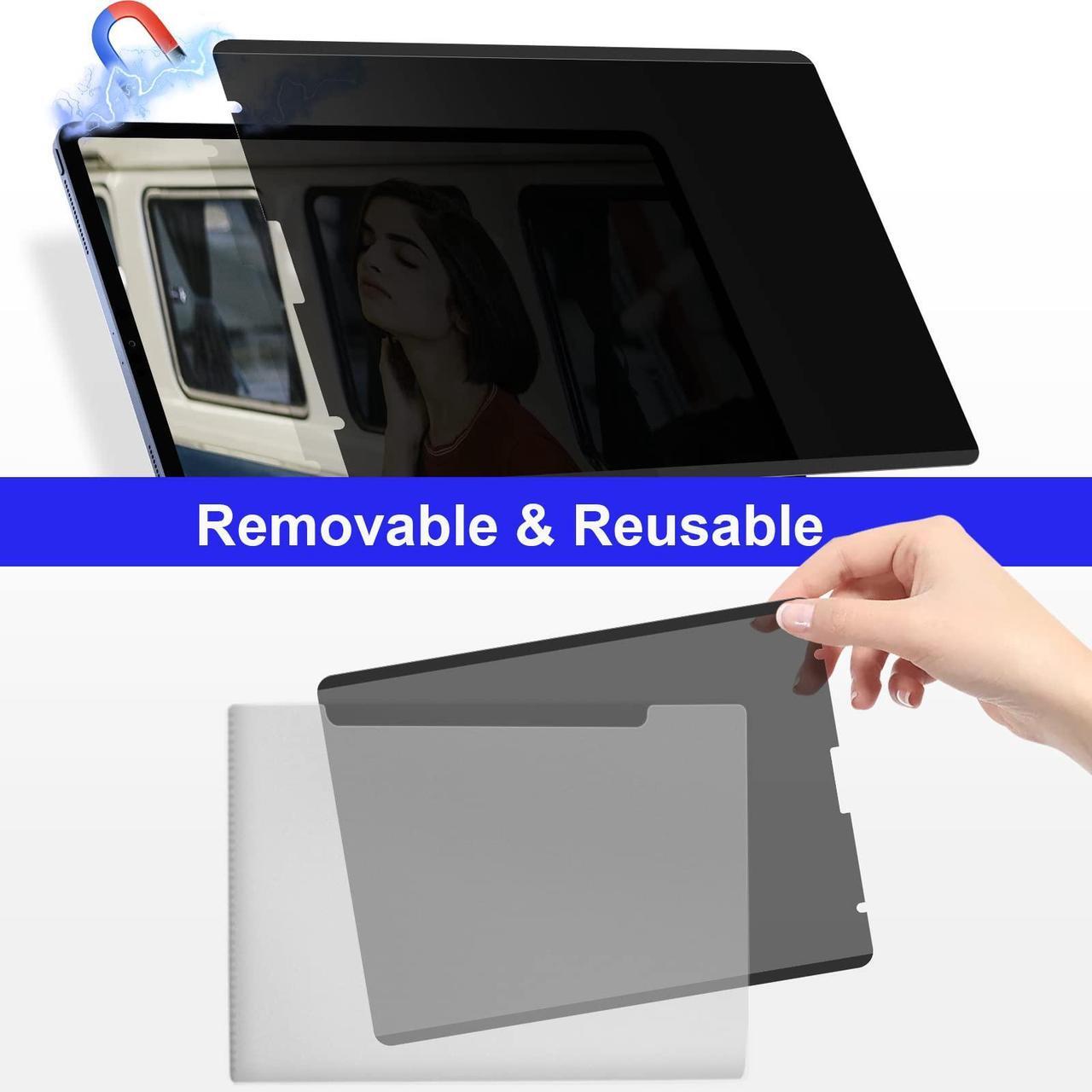 Alt view image 4 of 5 - Mamol iPad Pro 11 inch Magnetic Privacy Screen Protector, Removable&Reusable Anti-Spy Filter for iPad Air 4 (10.9 inch), Anti-Glare Privacy Filter, Easy Installation and Bubble Free