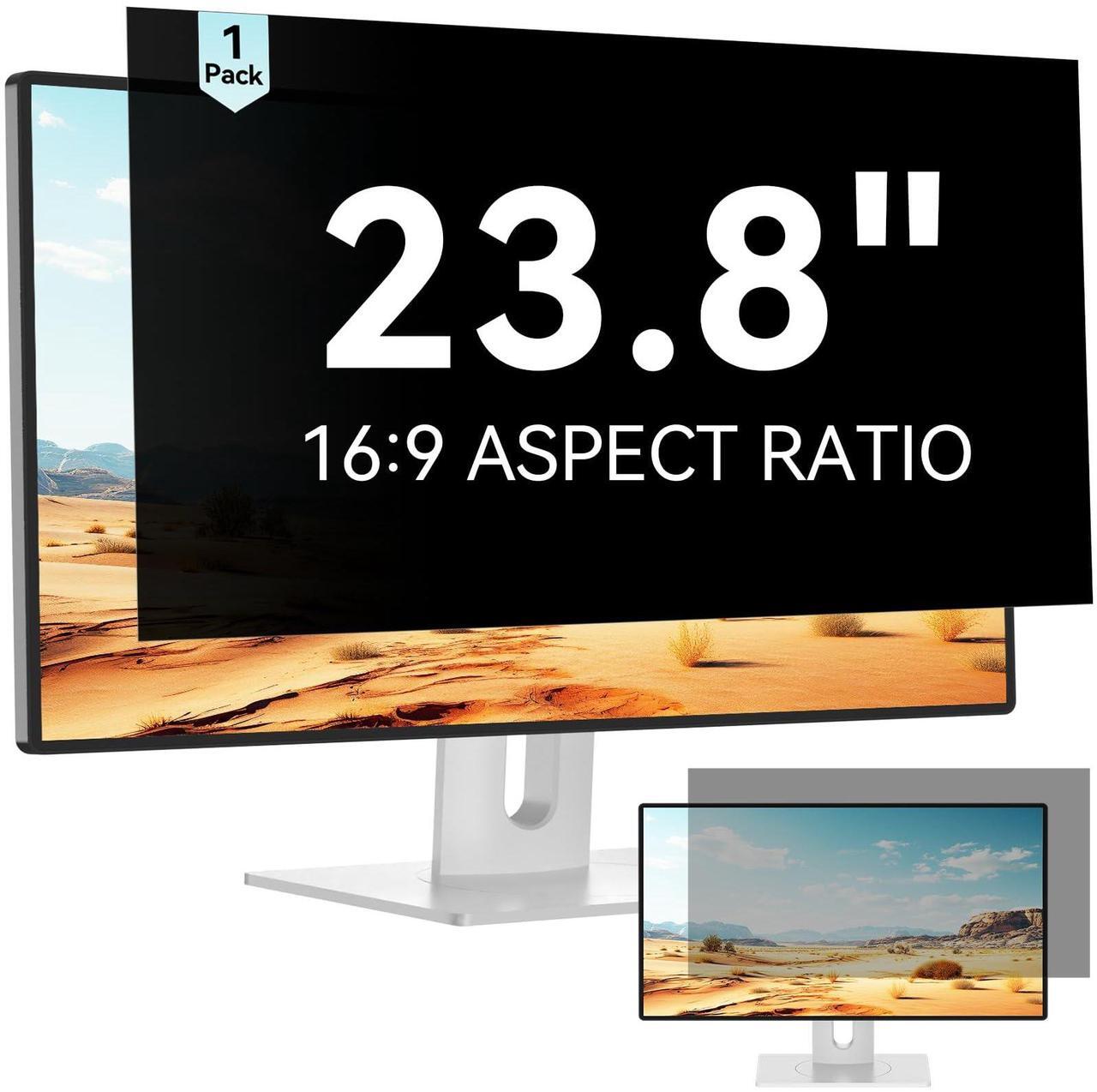 Main image of 23.8 Inch Computer Privacy Screen Filter for 16:9 Aspect Ratio Widescreen Monitor - Anti Glare Blue Light Filter, Removable Computer Monitor Privacy Shield, Anti-Scratch Screen Protector Film 23.8 in