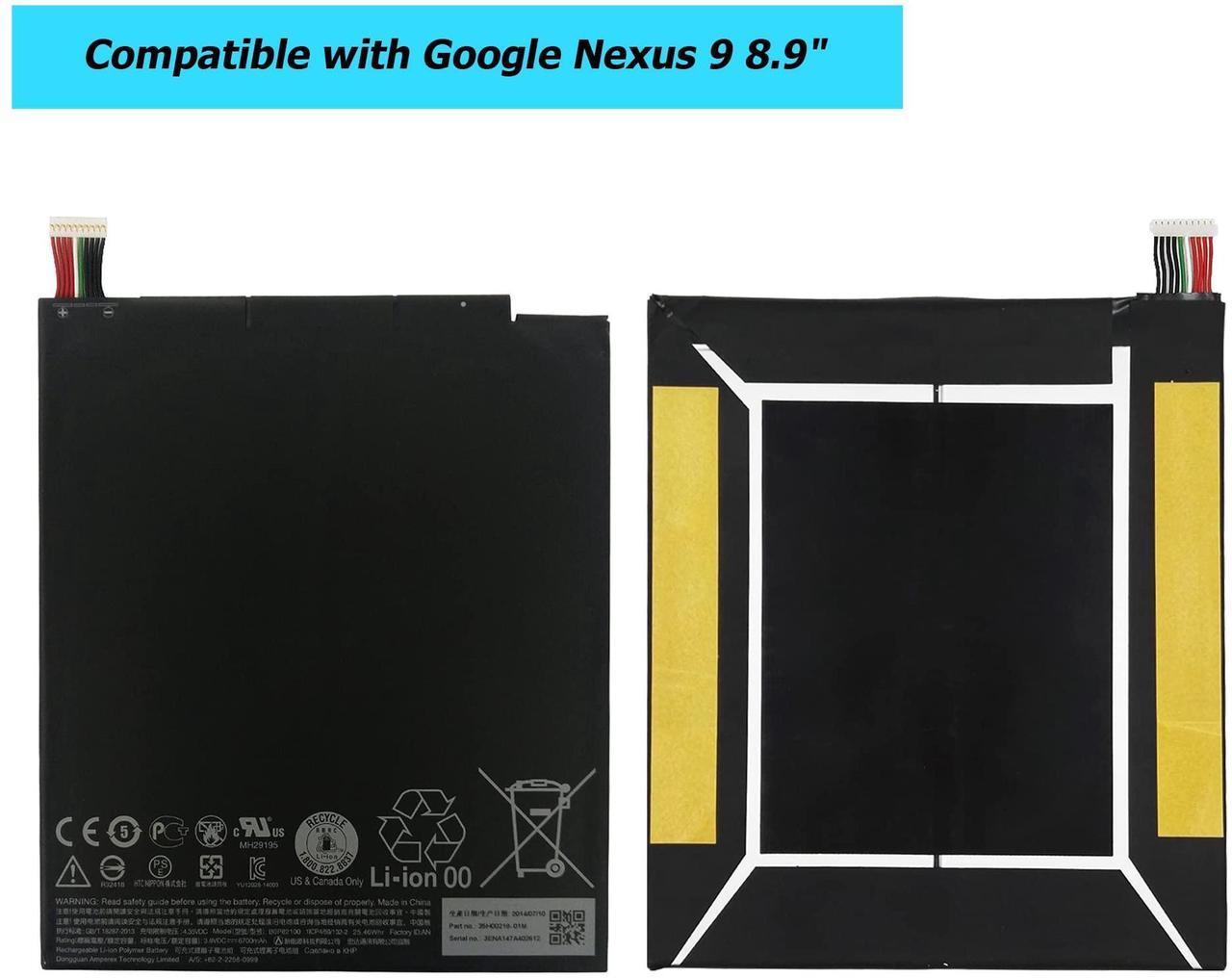 Alt view image 2 of 5 - Vvsialeek BOP82100 Replacement Battery Compatible with Google Nexus 9 8.9" Tablet with Toolkit