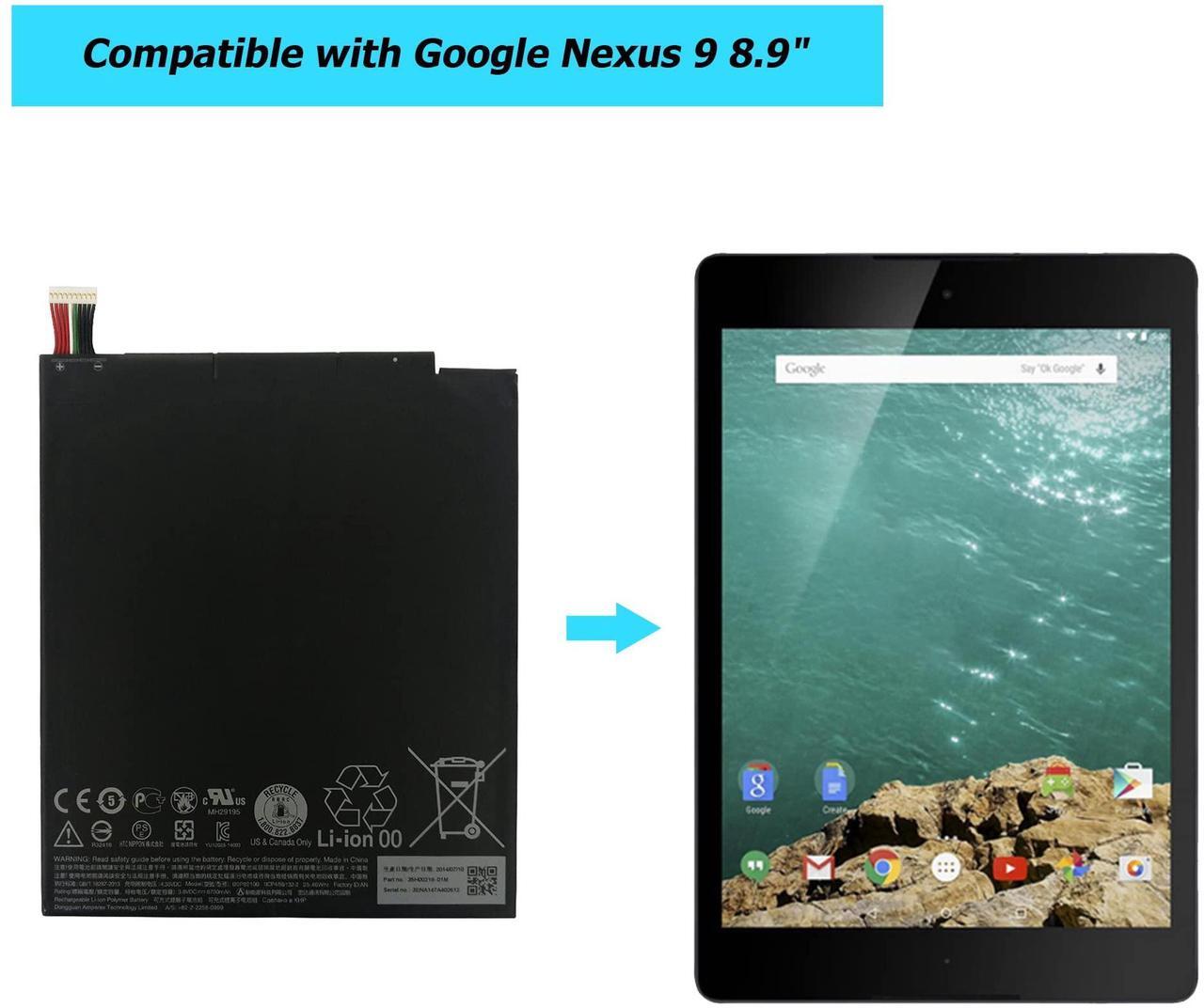 Alt view image 5 of 5 - Vvsialeek BOP82100 Replacement Battery Compatible with Google Nexus 9 8.9" Tablet with Toolkit