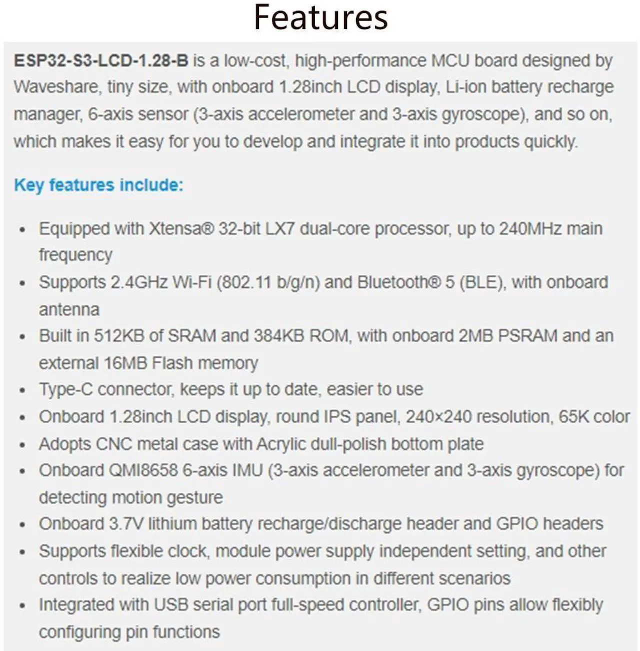 Alt view image 3 of 5 - ESP32-S3 Development Board with 1.28inch Round LCD IPS 240x240 Resolution,32-bit LX7 Dual-Core Processor, GC9A01 Display Driver Chip,Supports 2.4GHz W-i-F-i and Blue-too-th 5 (BLE) With CNC Metal Case