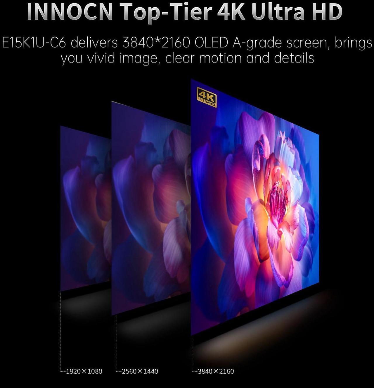 Alt view image 4 of 5 - INNOCN 15.6" Portable Monitor OLED Touch Second Screen for Photo Editing with 4K, 100% DCI-P3, 100000:1, 10Bits, USB C External Monitor for Laptop,PC, Phone,Consoles, Brown