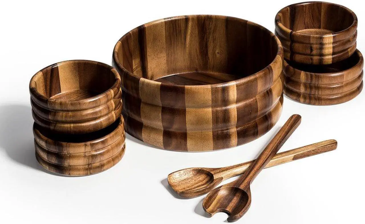 Main image of 7 Piece - Extra Large Salad Bowl with Servers and 4 Individuals