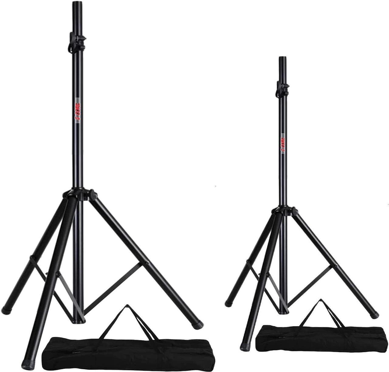 Alt view image 2 of 7 - 5 Core 2 Pieces PA Speaker Stands Adjustable Height Professional Heavy Duty Tripod Mounting Bracket; Pieces Carrying Bag; Extend from 40 to 72 inches; Black - Supports 132 lbs SS HD 2PK BLK BAG