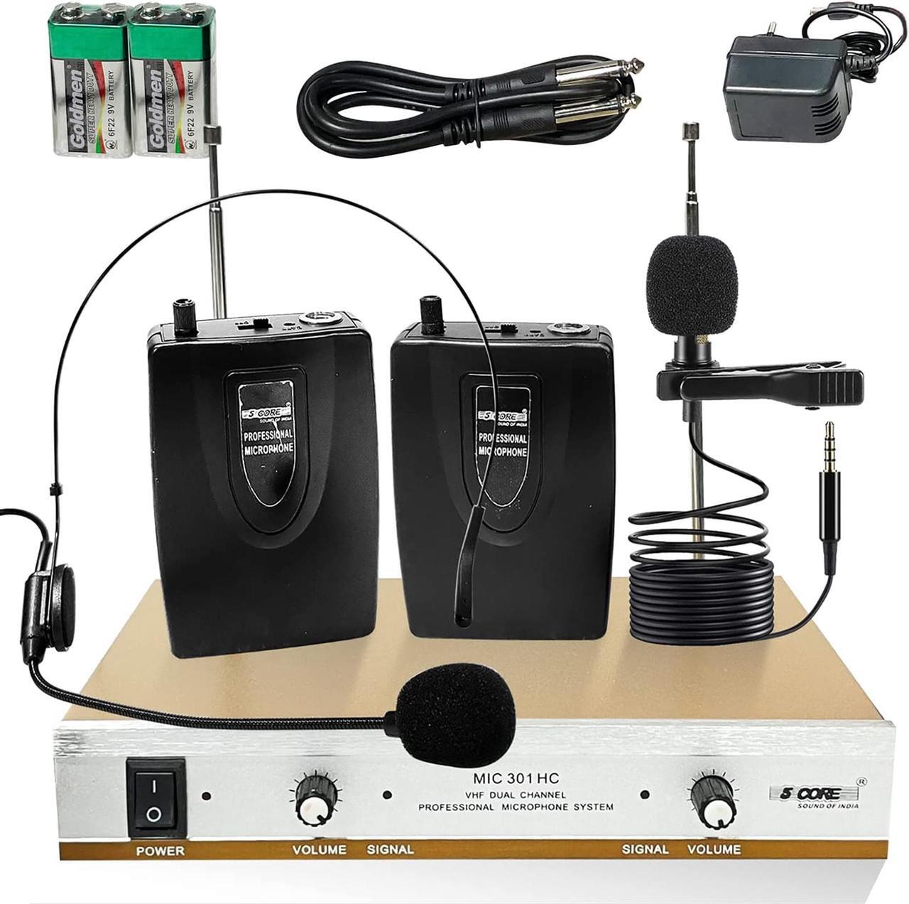Main image of 5Core VHF Dual Channel DIGITAL PRO Wireless Microphone System with Receiver WM 301 HC