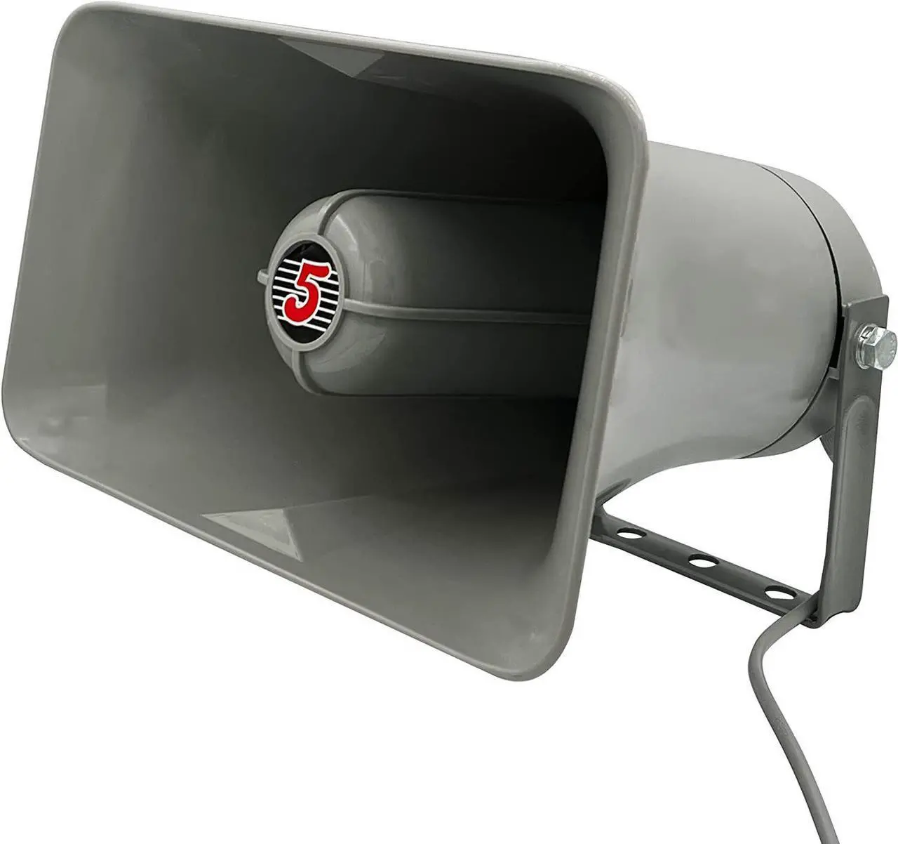 Main image of 5 Core Indoor Outdoor 6" x 10" PA Horn Rectangular Speaker- 20 Watt Power Compact Loud Sound Megaphone Driver Horns w/ 400Hz-5KHz Frequency; 8 Ohm Waterproof Vehicle SIREN - (Gray) Grey SUH-150 1Pc