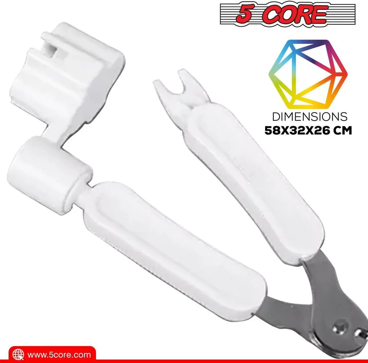 Alt view image 2 of 7 - 5 Core Professional Guitar String Winder Cutter and Bridge Pin Puller;  Guitar Repair Tool Functional 3 in 1 GW 1PK WH