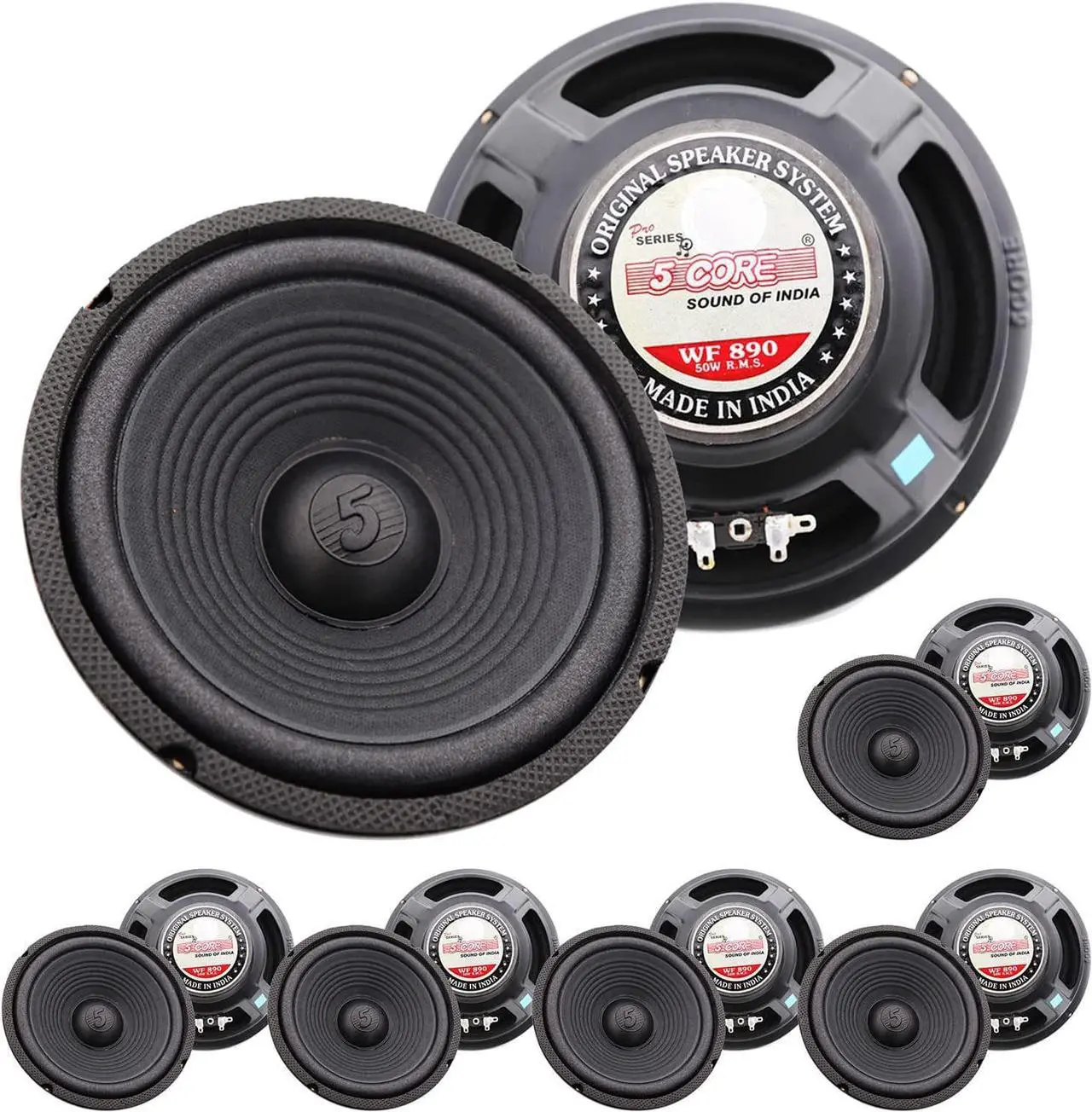 Main image of 8 inch Subwoofer Replacement DJ Speaker Sub Woofer Loudspeaker Wide Range Loud 5 Core WF 8"-890 Ratings (1 Piece)