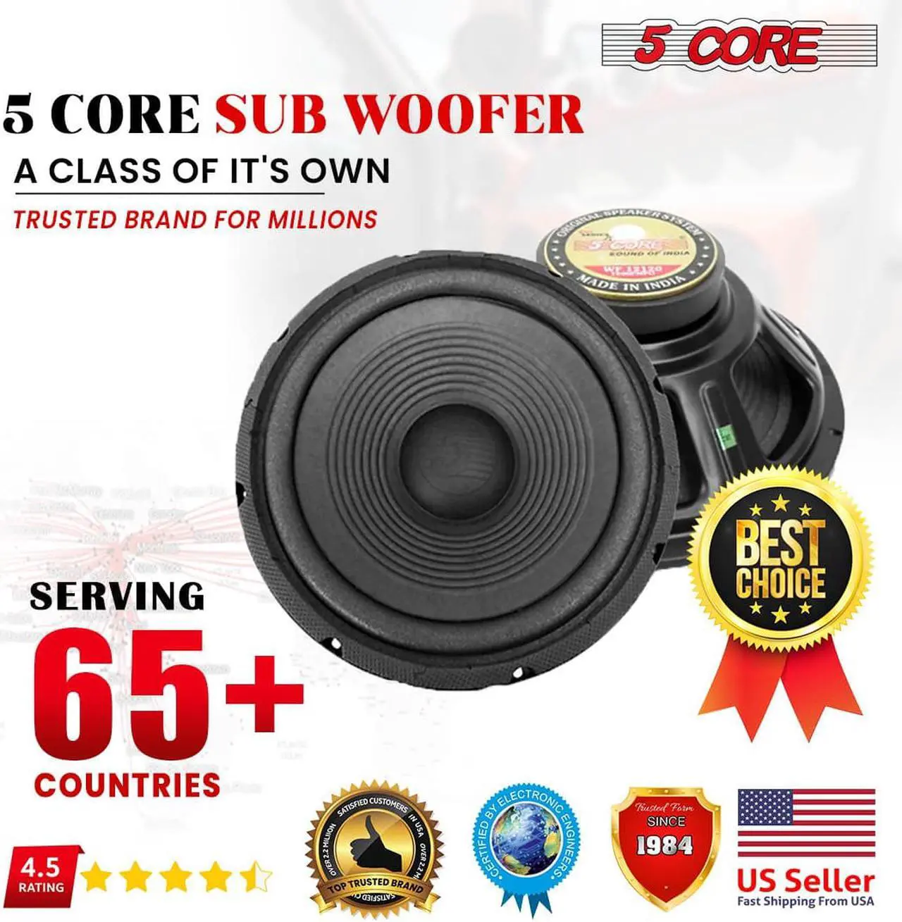 Alt view image 6 of 6 - 10 inch Car Audio Speaker Subwoofer 1000 Watt High Power Bass Surround Sound Stereo Sub woofer System DJ Sub Woofer Loudspeaker Wide Range Foam Edge Cone 4 ohms 120 mm 5 Core WF 10120