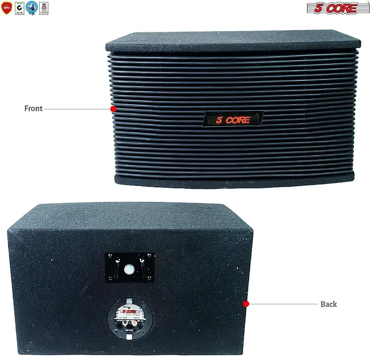 Alt view image 6 of 7 - Car Subwoofer Premium Bass Woofer Wooden Wired Waterproof System Wall Mounted Indoor Outside Patio Backyard Surround Sound Home Exterior 5 Core Ventilo 890