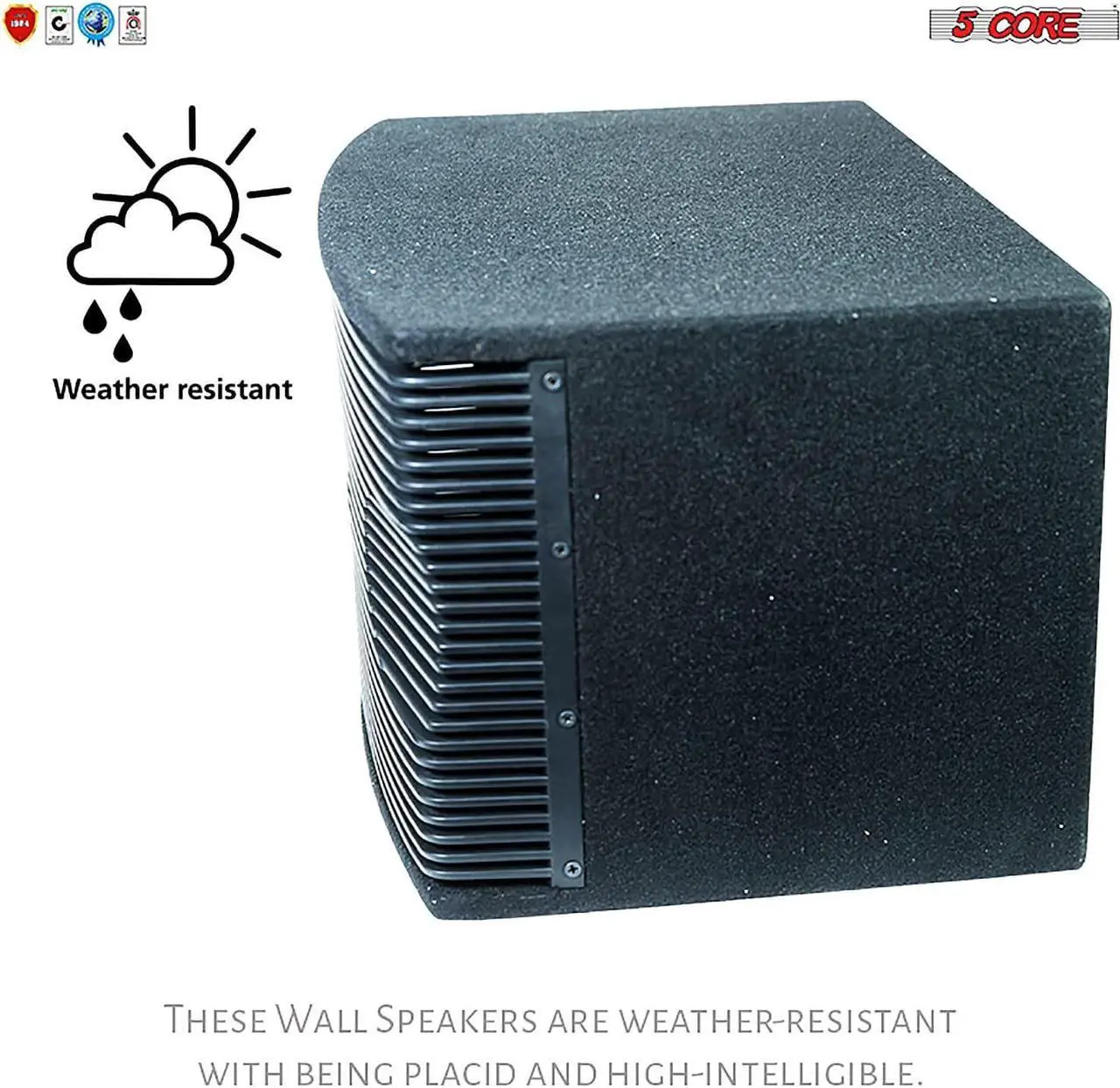 Alt view image 5 of 7 - Car Subwoofer Premium Bass Woofer Wooden Wired Waterproof System Wall Mounted Indoor Outside Patio Backyard Surround Sound Home Exterior 5 Core Ventilo 890