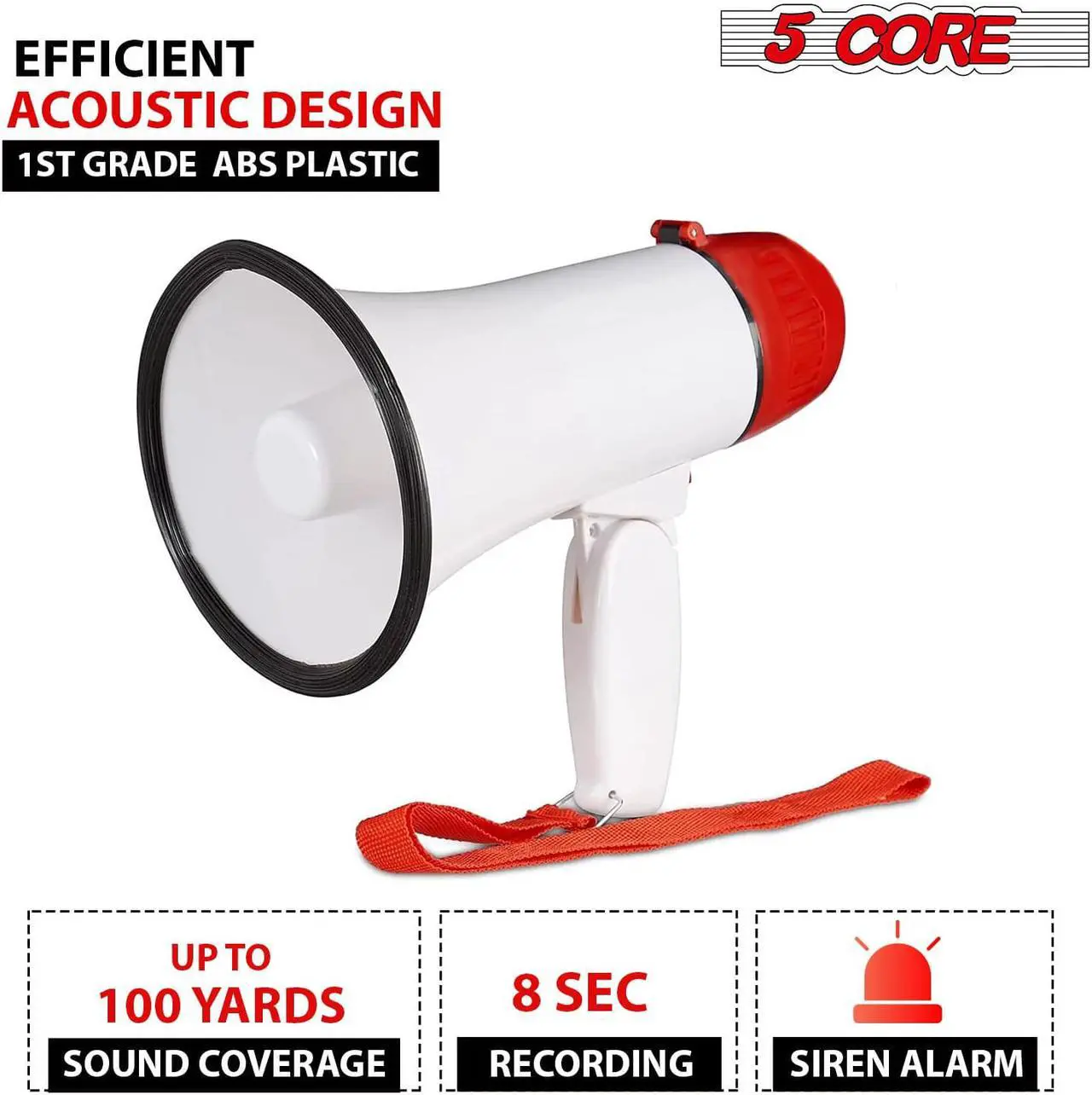 Alt view image 7 of 7 - Megaphone Speakers Blow Horn Pro Loud Speaker Bullhorn Handheld Siren Voice Recording 6R