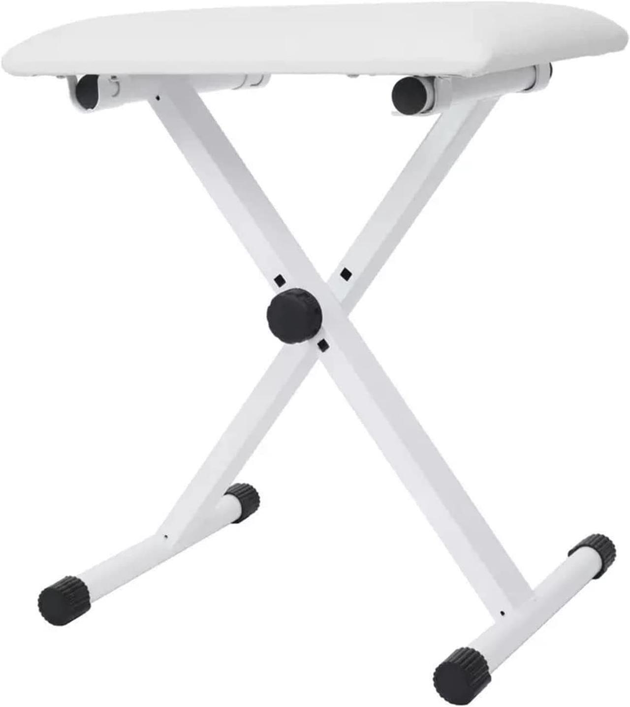 Main image of 5 Core Portable Piano Keyboard Music X-Style Adjustable Padded Stool Chair Seat Bench White KBB 02 WH