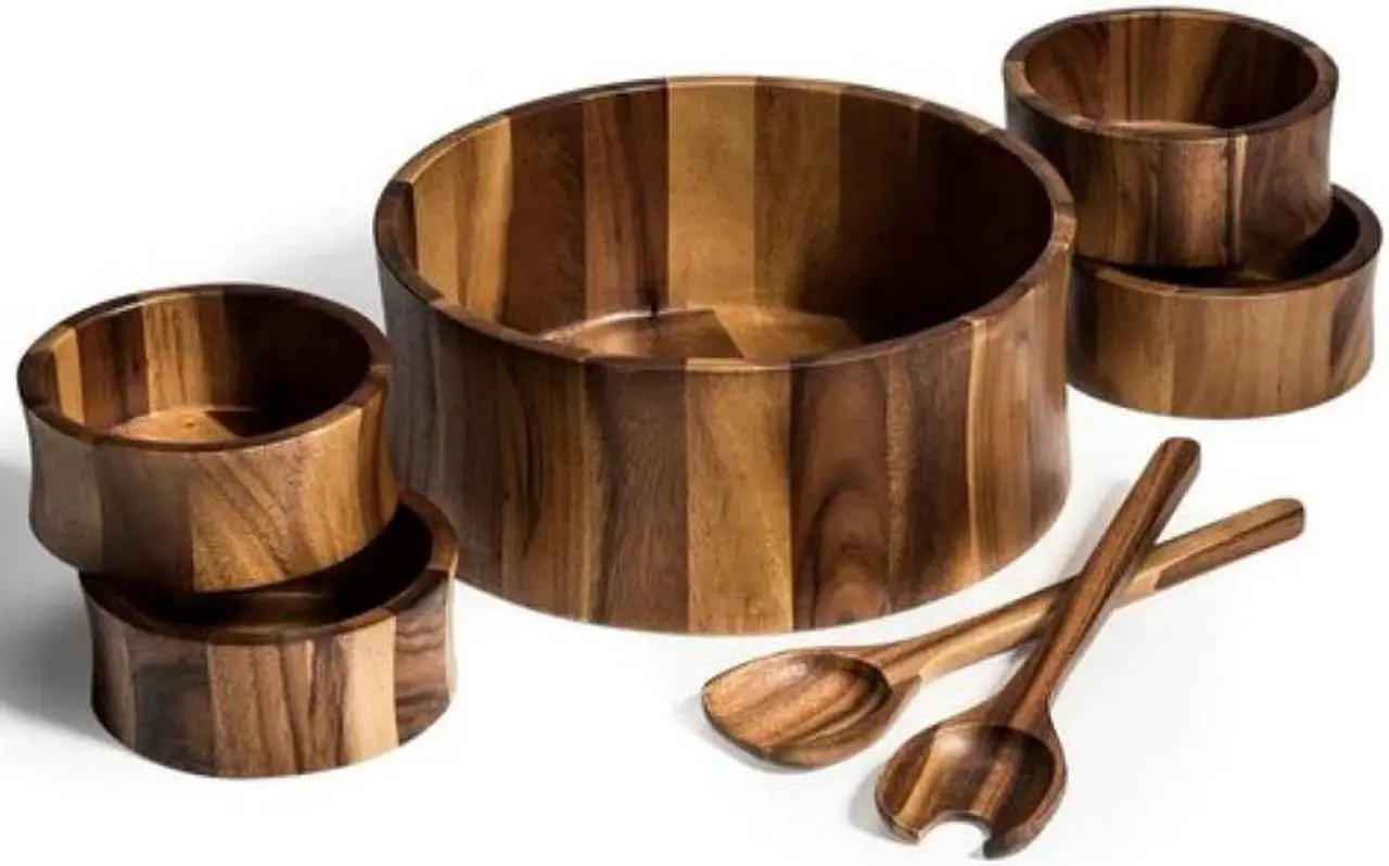 Main image of Kalmar Home 7 Piece - Extra Large Salad Bowl with Servers and 4 Individuals
