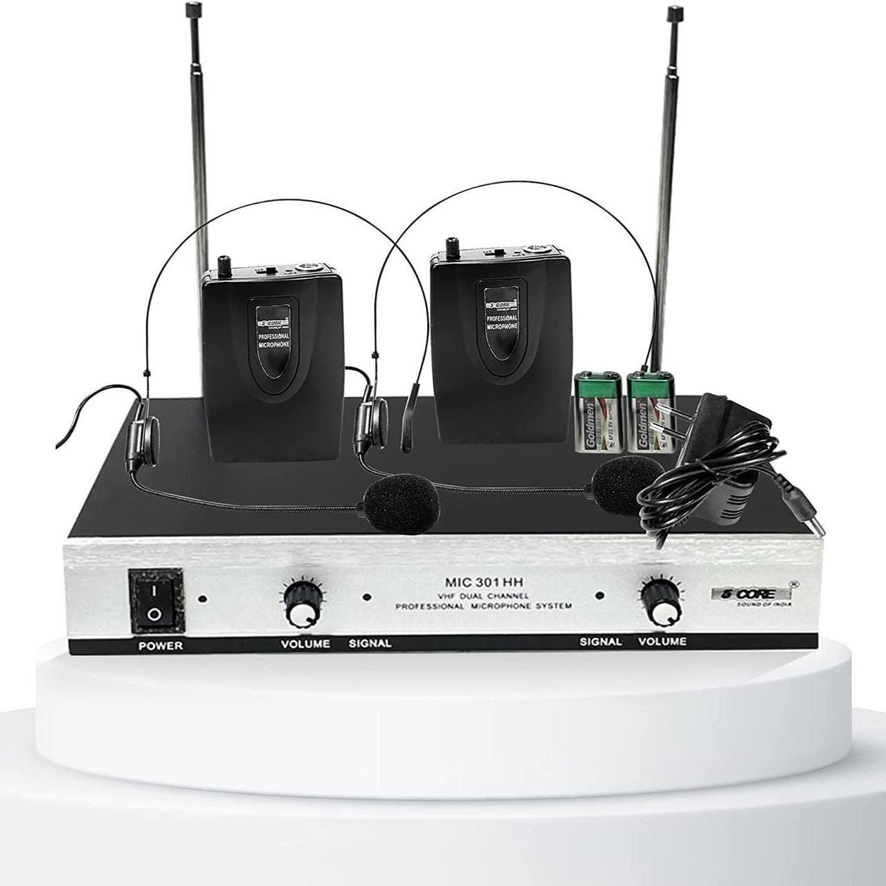 Main image of 5Core VHF Dual Channel DIGITAL Wireless Microphone System Receiver 2x Hand Mic WM 301 HH
