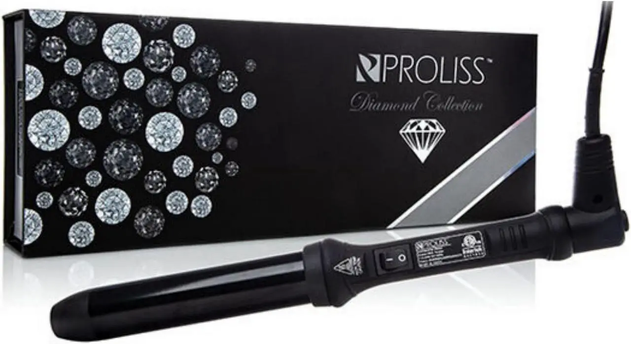 Main image of Proliss The Twister - 32mm Tourmaline-Infused Ceramic Pro Curling Wand w/ Cool Tip - Diamond Collection - Matte Black