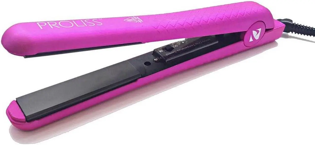 Main image of Proliss Infusion 1" Single Pass 100% Solid Ceramic Flat Iron - Diamond Collection - Metallic Pink