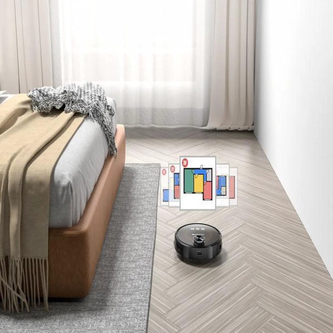Alt view image 4 of 7 - Geek Smart L8 Robot Vacuum Cleaner and Mop, LDS Navigation, Wi-Fi Connected APP, Selective Room Cleaning