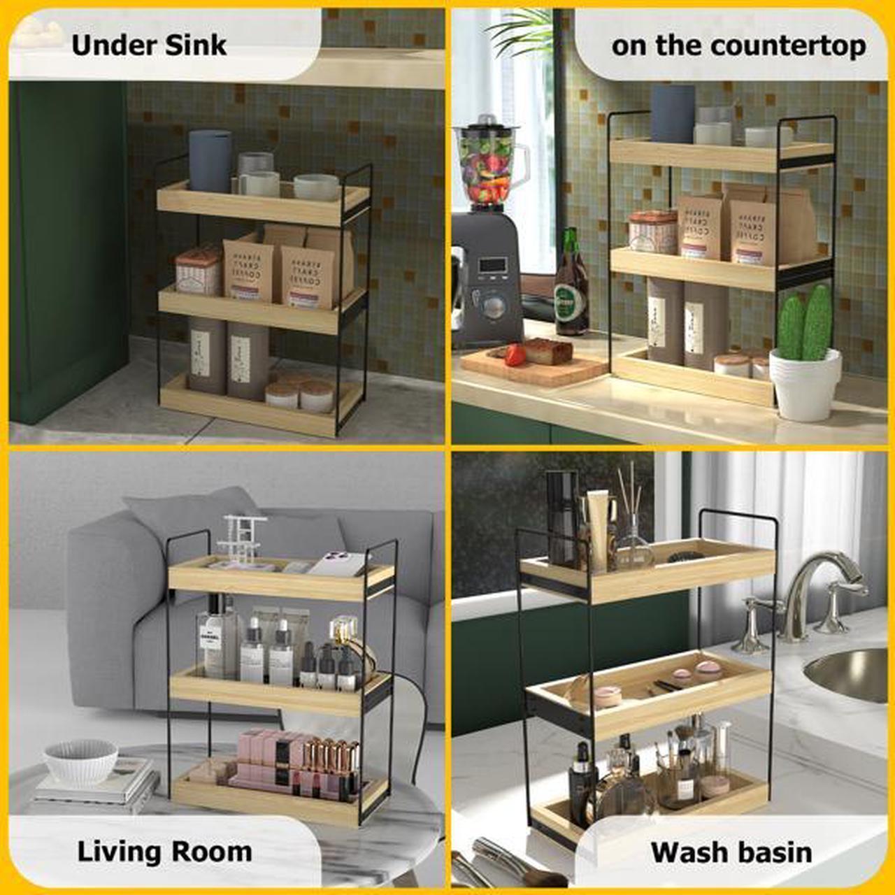 Alt view image 5 of 6 - 3 Tier Bathroom Counter Organizer, Countertop Bathroom Organizer and Storage Shelf , Bathroom Counter Tray and Vanity Organizer, Makeup and Cosmetic Organizer