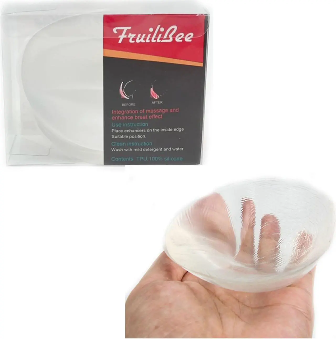 Alt view image 6 of 6 - Clear Silicone Gel Women's Breast Push up Bra Insert