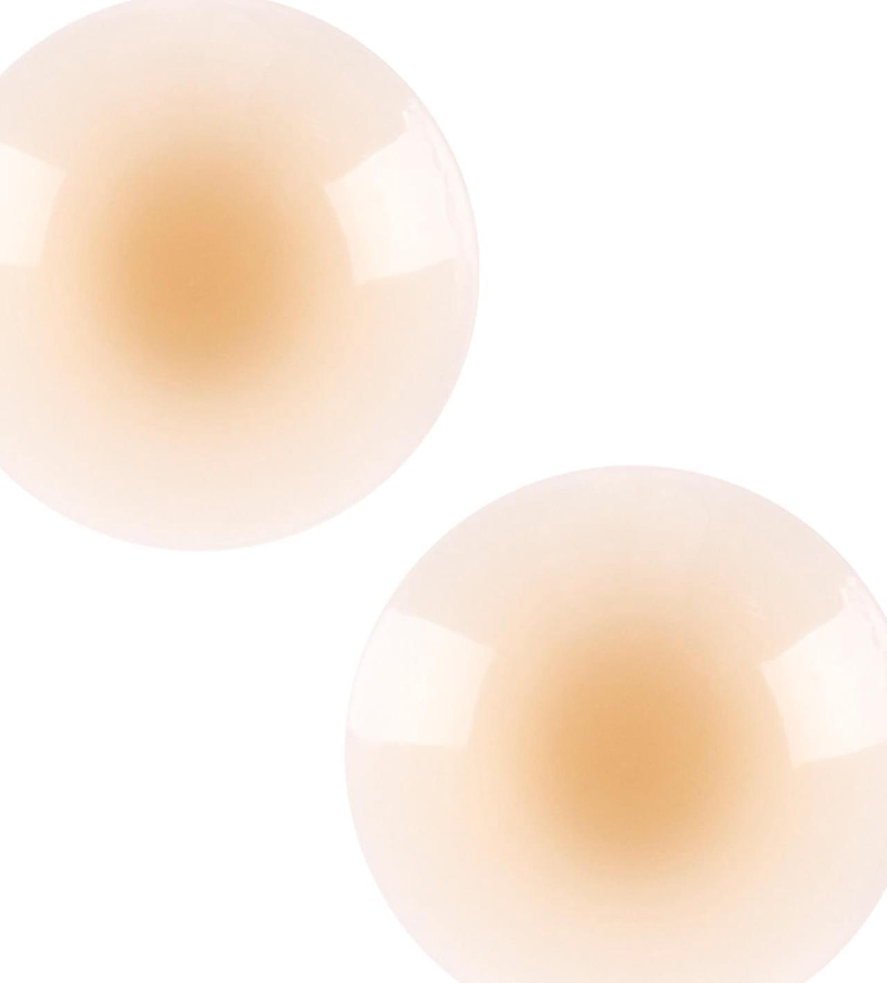 Alt view image 4 of 5 - Ultra Thin Silicone Reusable Non Adhesive Women Nipple Concealers, 3.25" Round Shape Women Nipple Covers