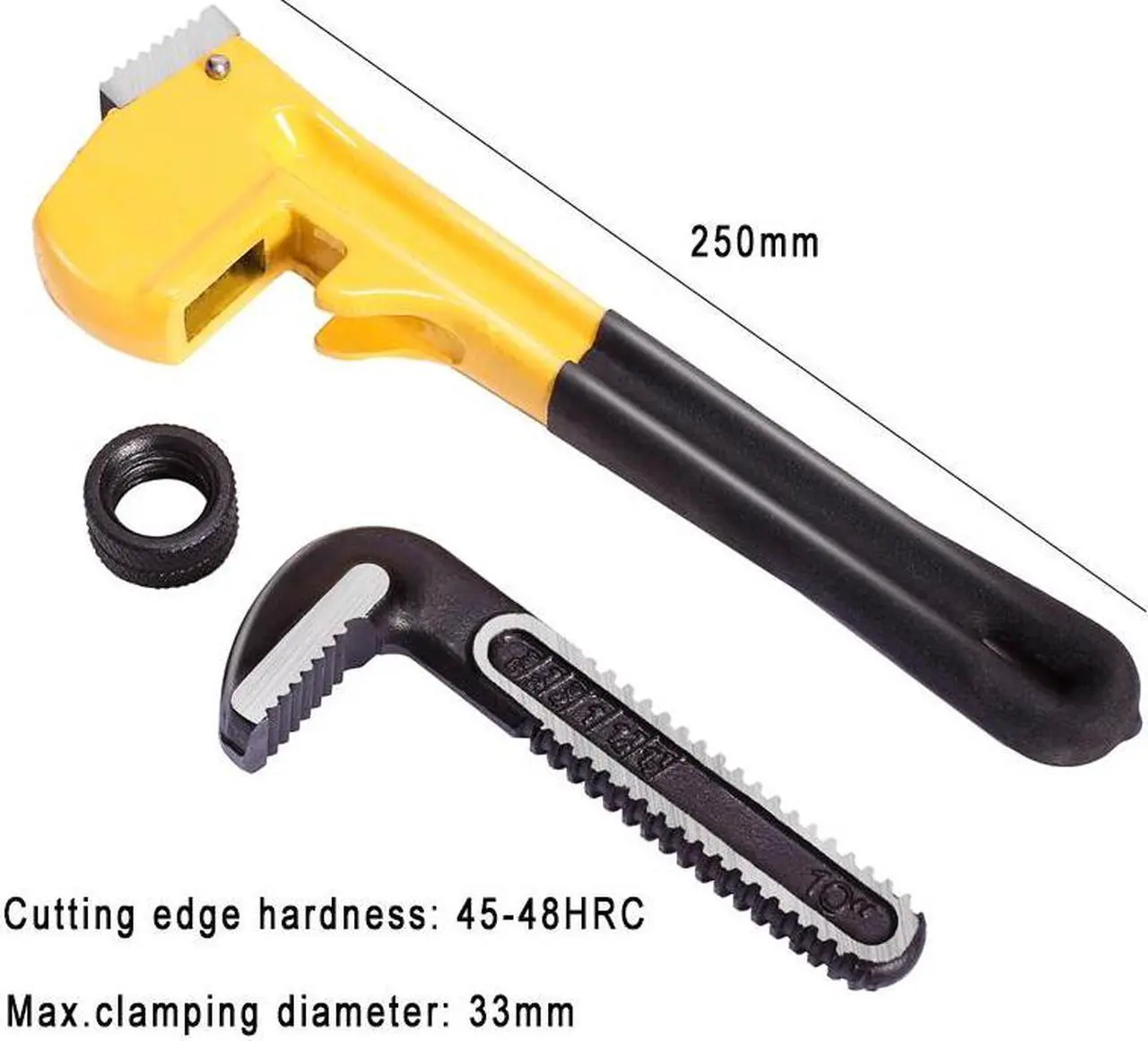 Alt view image 2 of 7 - Deli 10-Inch Heavy Duty Pipe Wrench Adjustable Plumbing Wrench Aluminum Straight Pipe Wrench