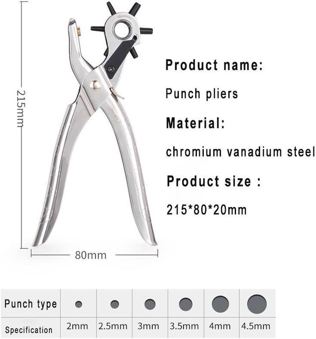 Alt view image 3 of 7 - Deli Revolving Punch Pliers Leather Hole Punch Tool Multi Hole Sizes Fabric & Leather Hole Puncher