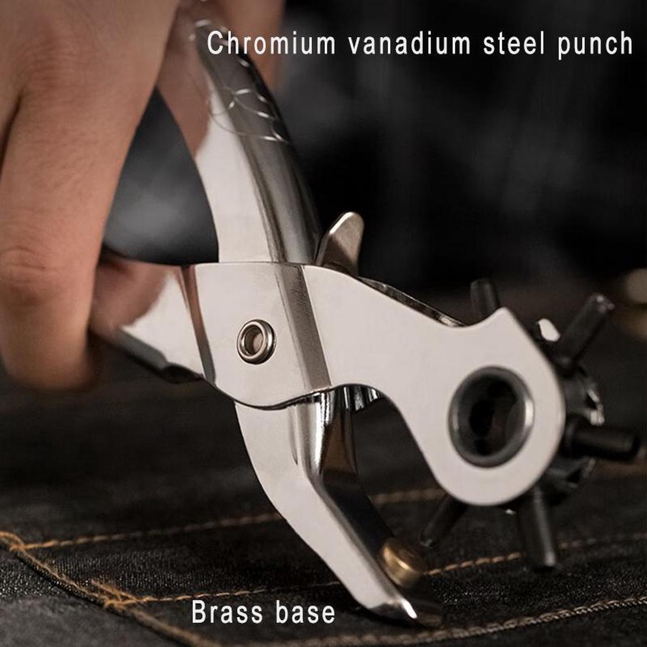 Alt view image 4 of 7 - Deli Revolving Punch Pliers Leather Hole Punch Tool Multi Hole Sizes Fabric & Leather Hole Puncher