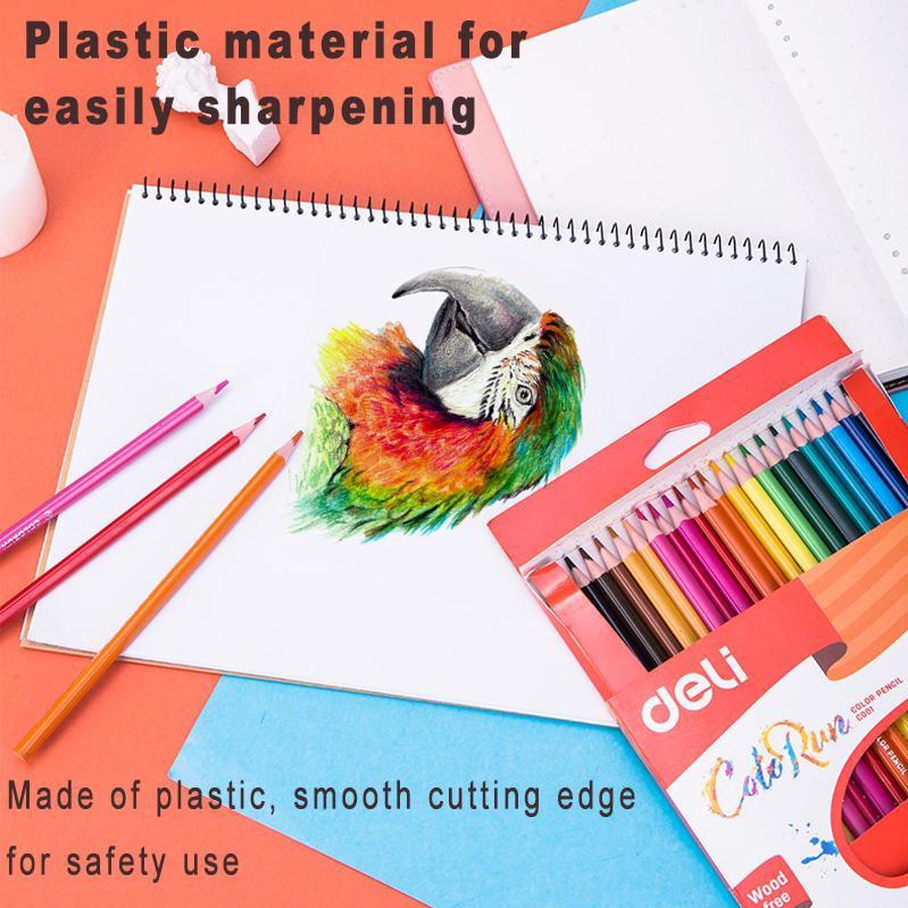 Alt view image 3 of 7 - Deli Colored Pencil Watercolor Pencil Set Drawing Luminance 24 Pack Colored Pencils with Adult Coloring Premium Art School Supplies Smooth