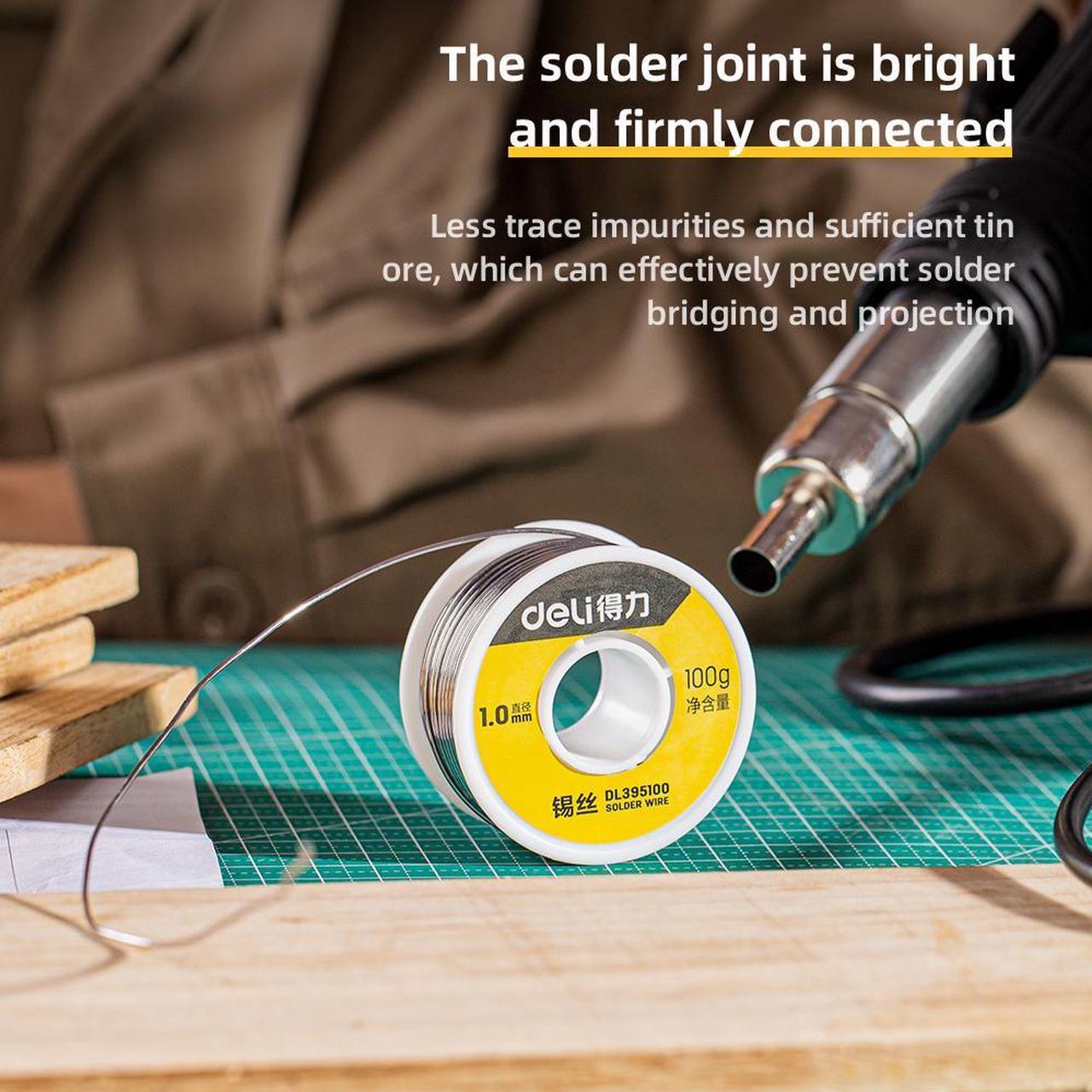 Alt view image 5 of 7 - Deli Tin Lead Rosin Core Solder Wire Low Melting Point 1.0mm Soldering Wire