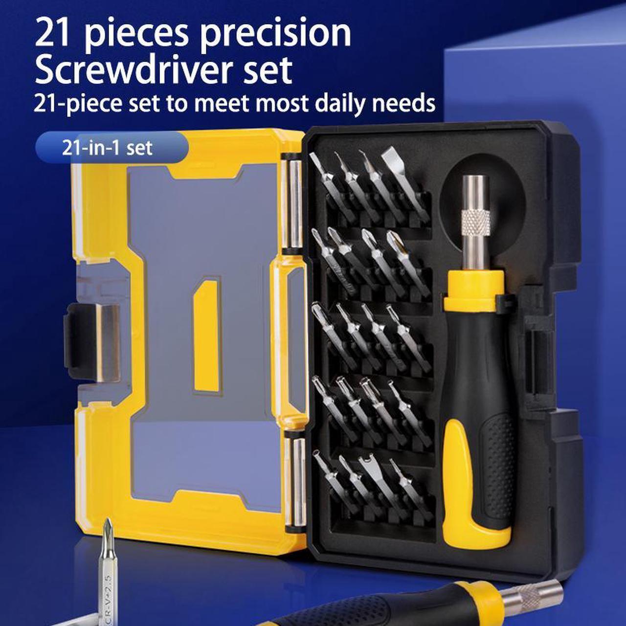 Main image of Deli 21 in 1 Mini Screwdriver Set Small Precision Magnetic Tiny Screwdriver Bit Kit Repair for Phone Game Console Tablet Glasses