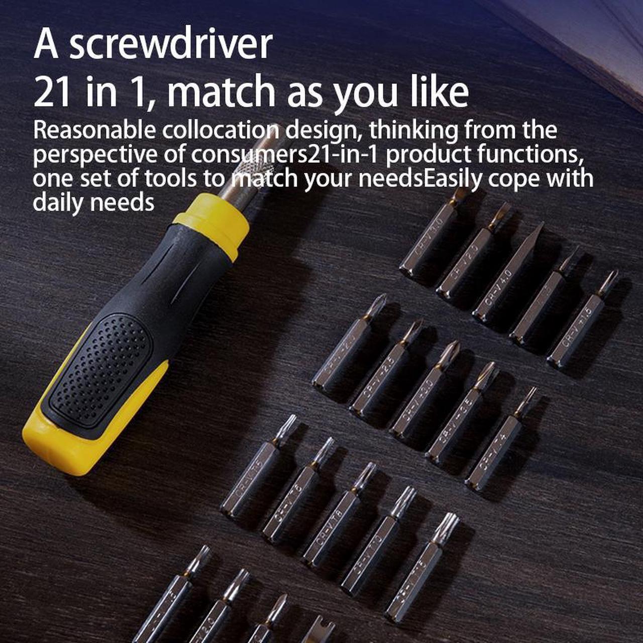 Alt view image 3 of 7 - Deli 21 in 1 Mini Screwdriver Set Small Precision Magnetic Tiny Screwdriver Bit Kit Repair for Phone Game Console Tablet Glasses